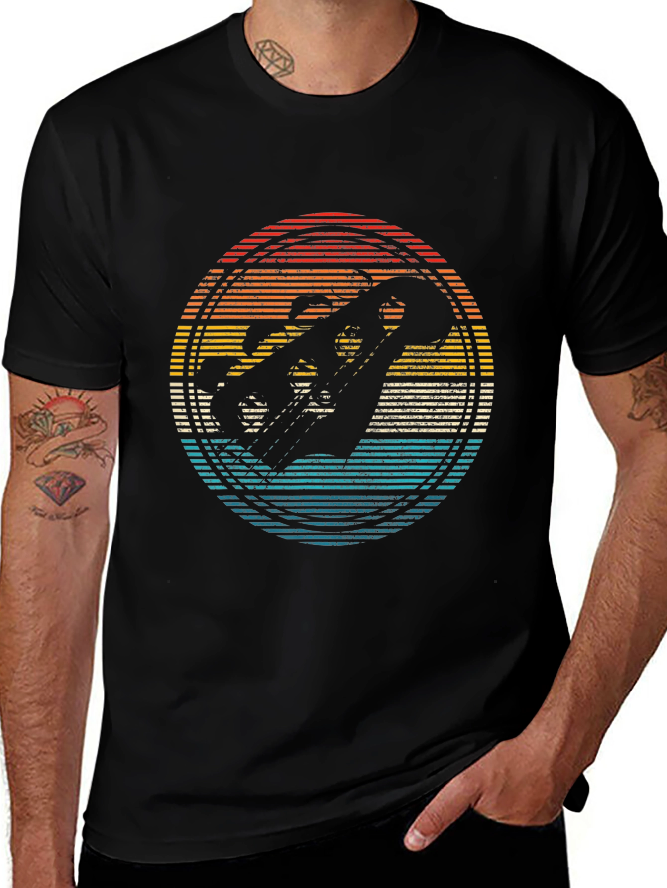 Retro Skier Graphic Tee - Black