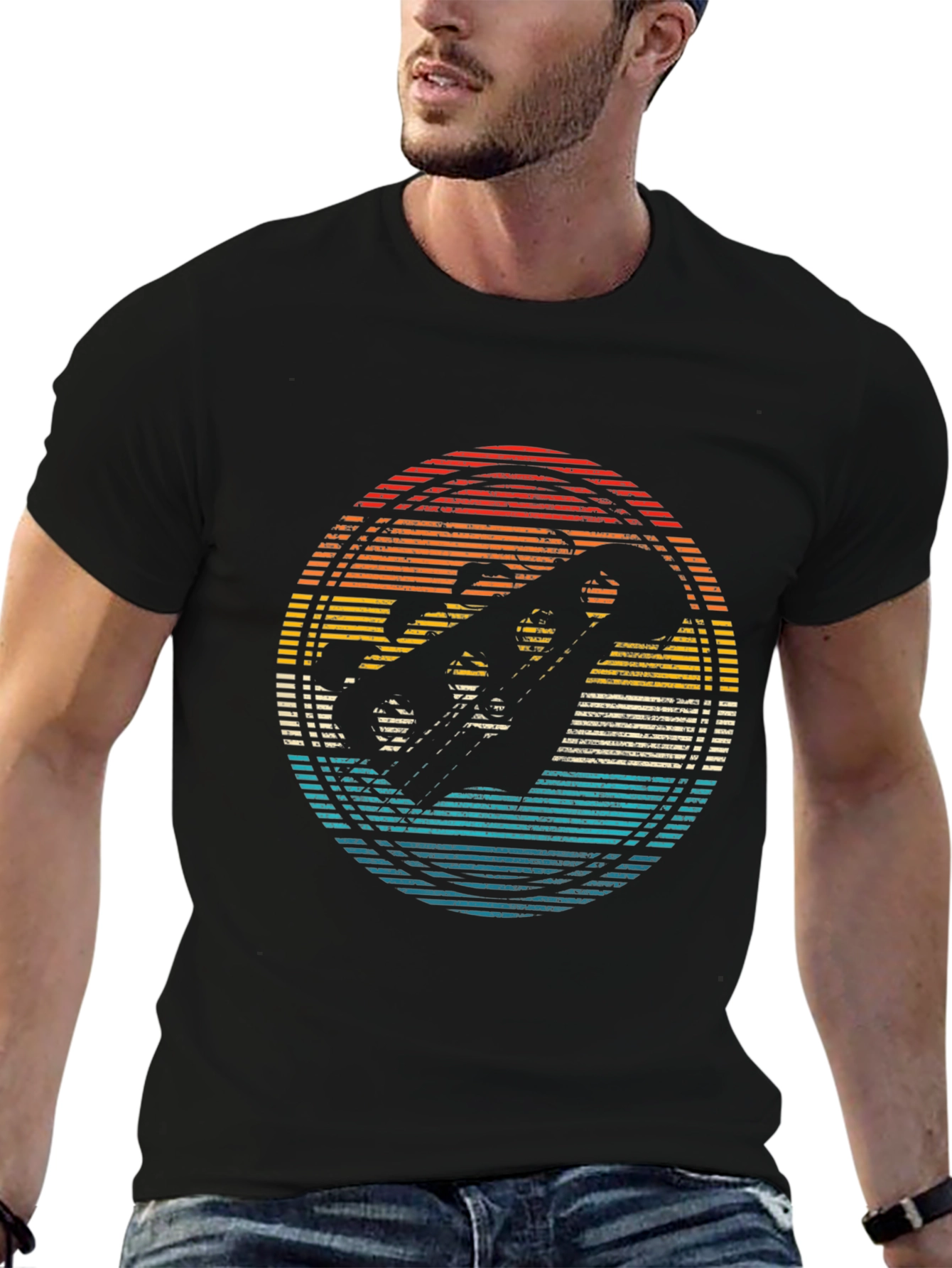 Retro Skier Graphic Tee - Black