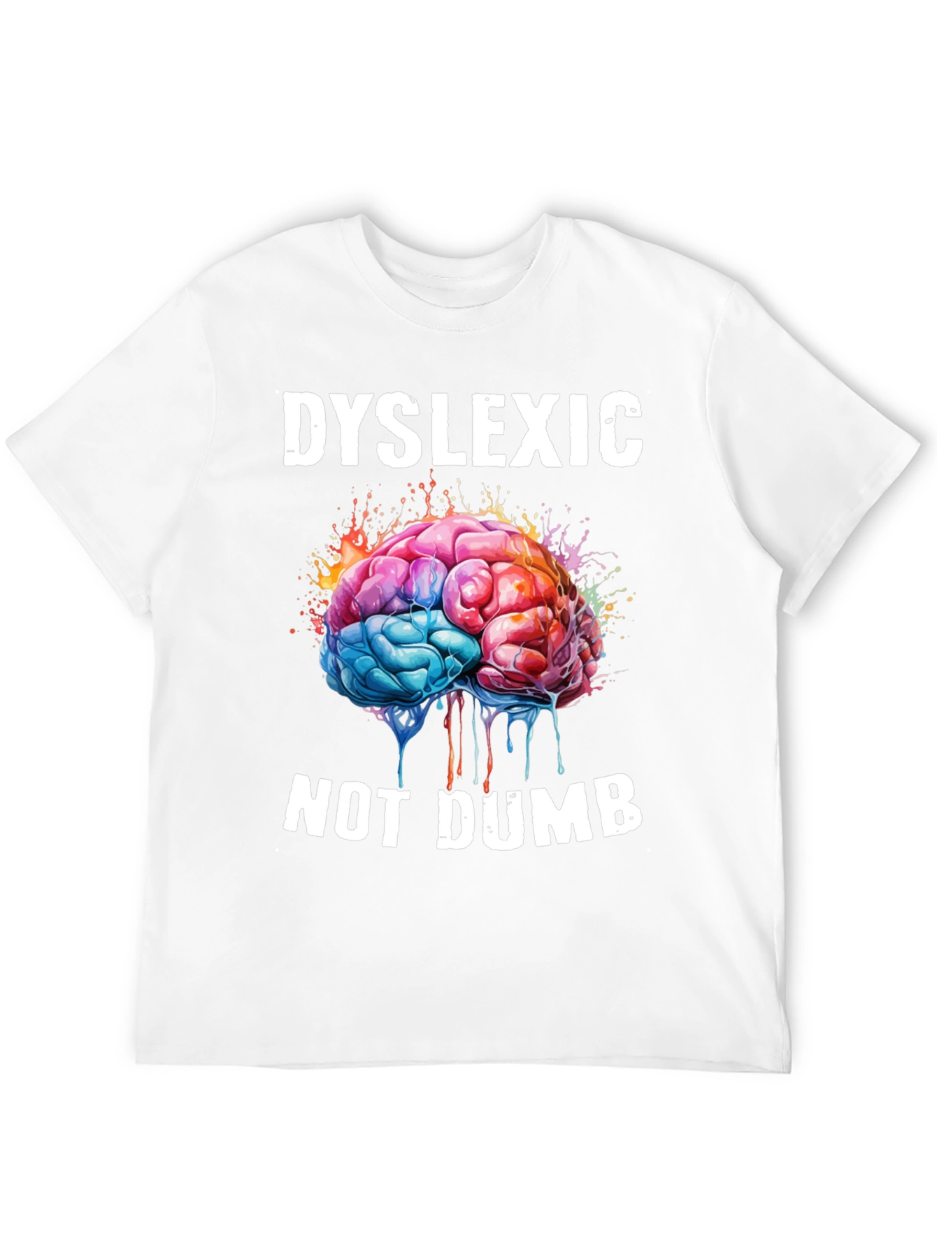Dyslexic Not Dumb T-Shirt - Brain Graphic Tee