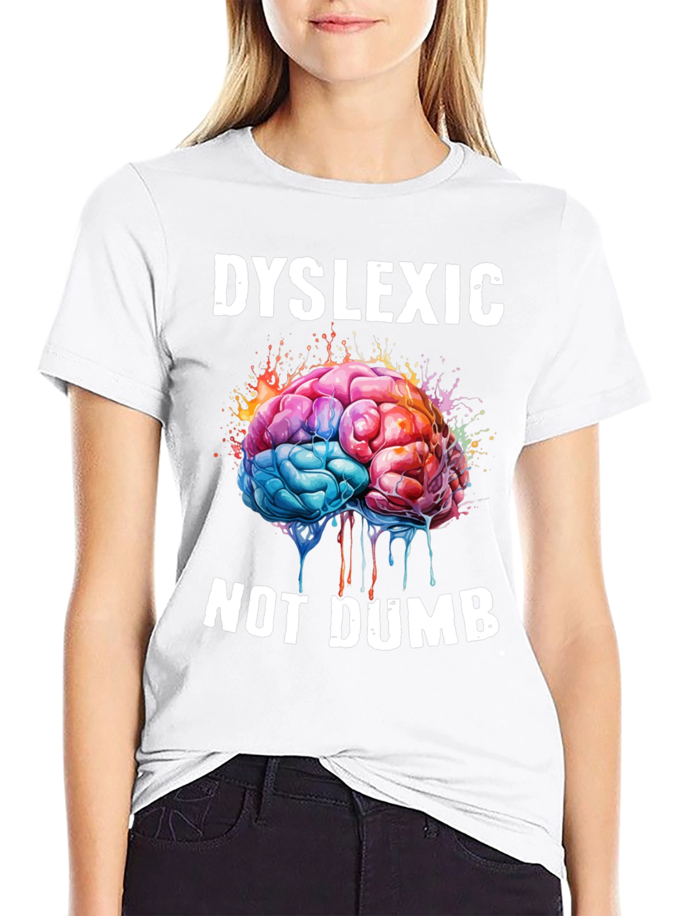 Dyslexic Not Dumb T-Shirt - Brain Graphic Tee