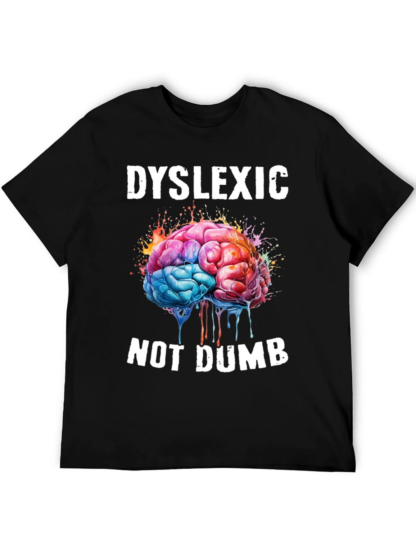 Dyslexic Not Dumb T-Shirt - Brain Graphic Tee