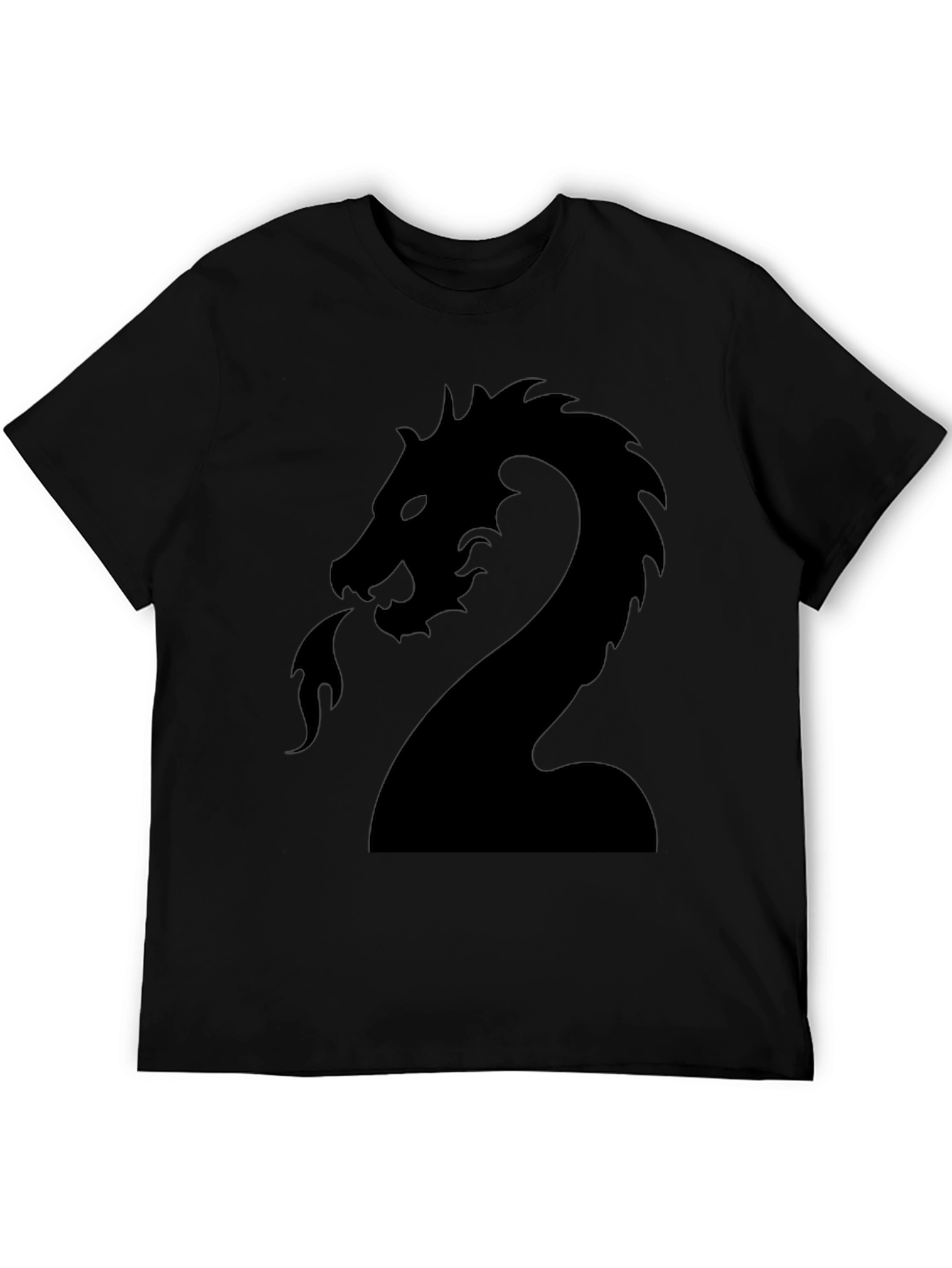 Dragon Graphic Print Black T-Shirt