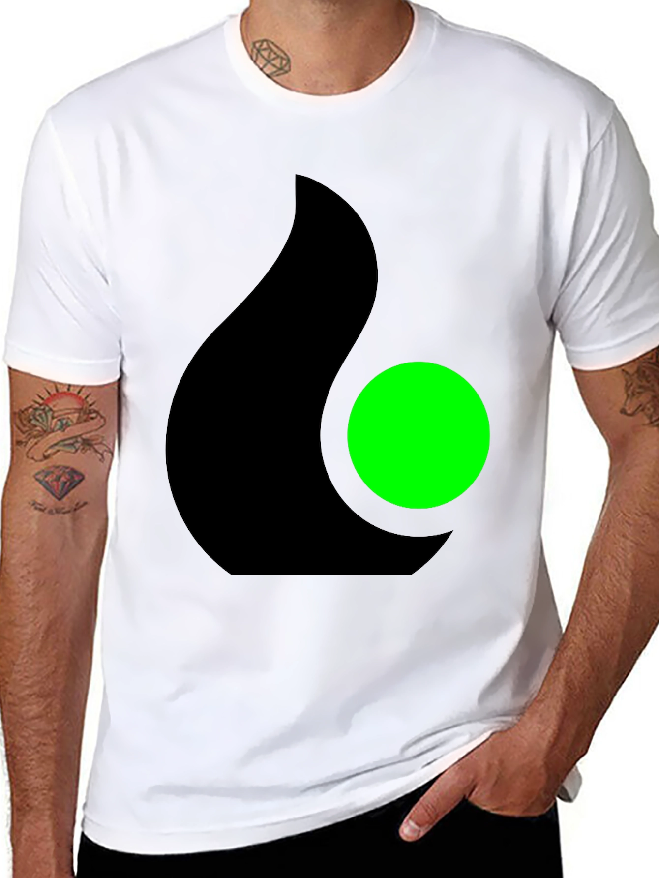 Modern Black T-Shirt with Abstract Graphic Design