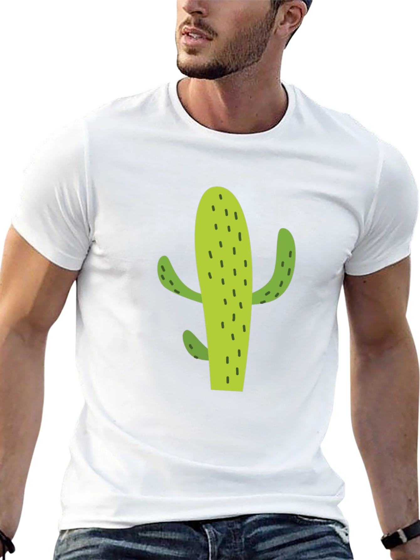 Cactus Graphic Tee - Casual Black T-Shirt