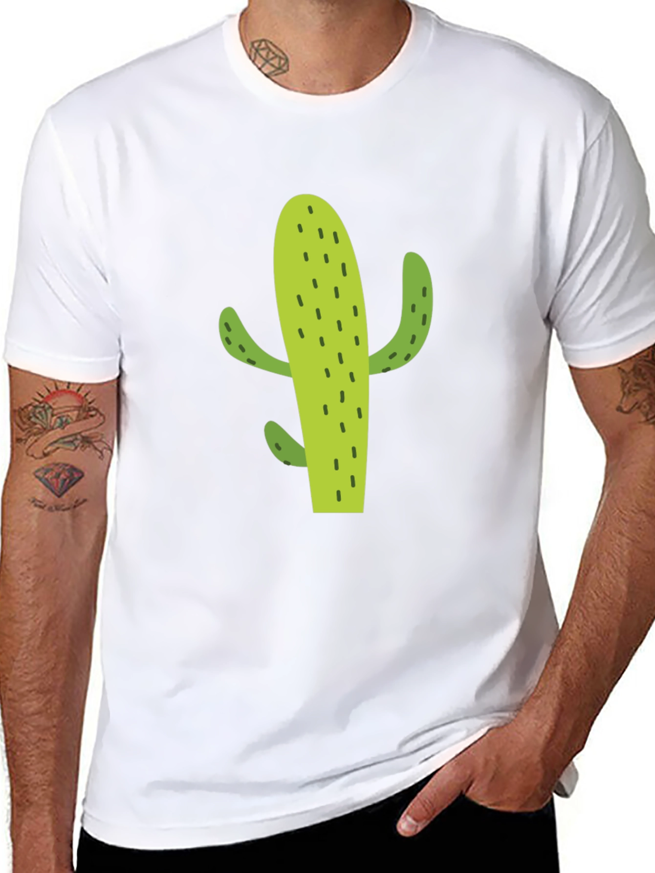 Cactus Graphic Tee - Casual Black T-Shirt