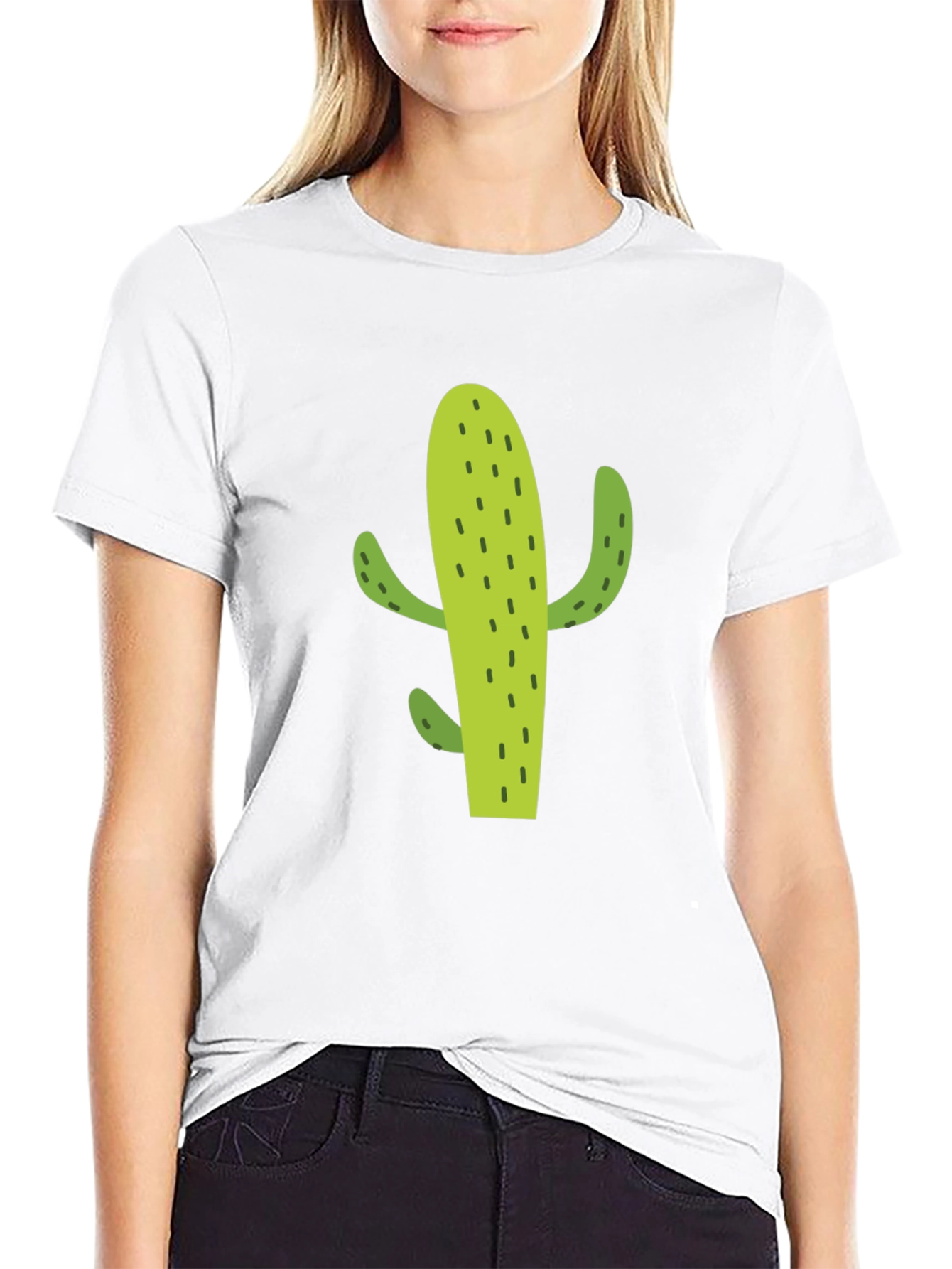 Cactus Graphic Tee - Casual Black T-Shirt