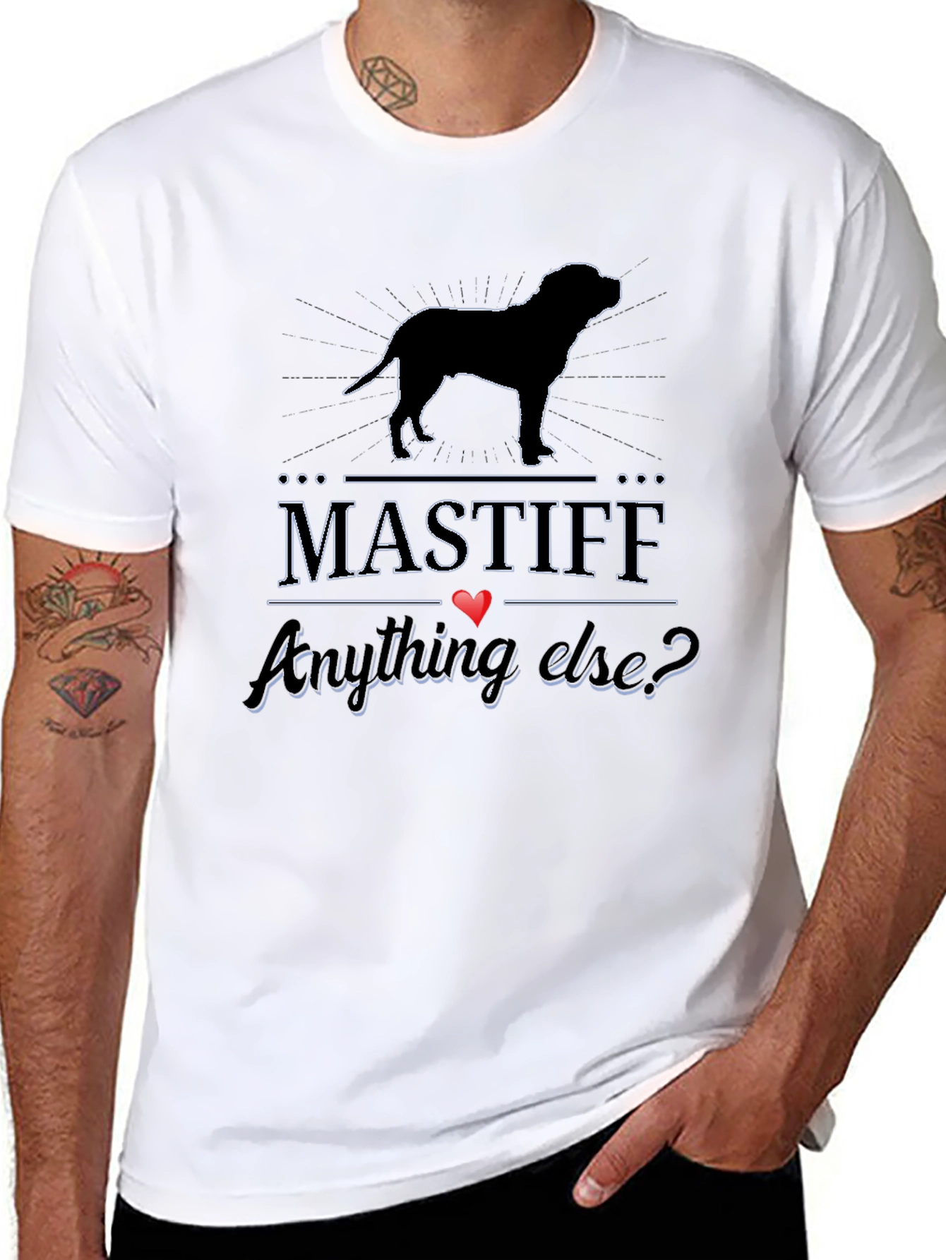 Mastiff Dog Breed Black Graphic Tee