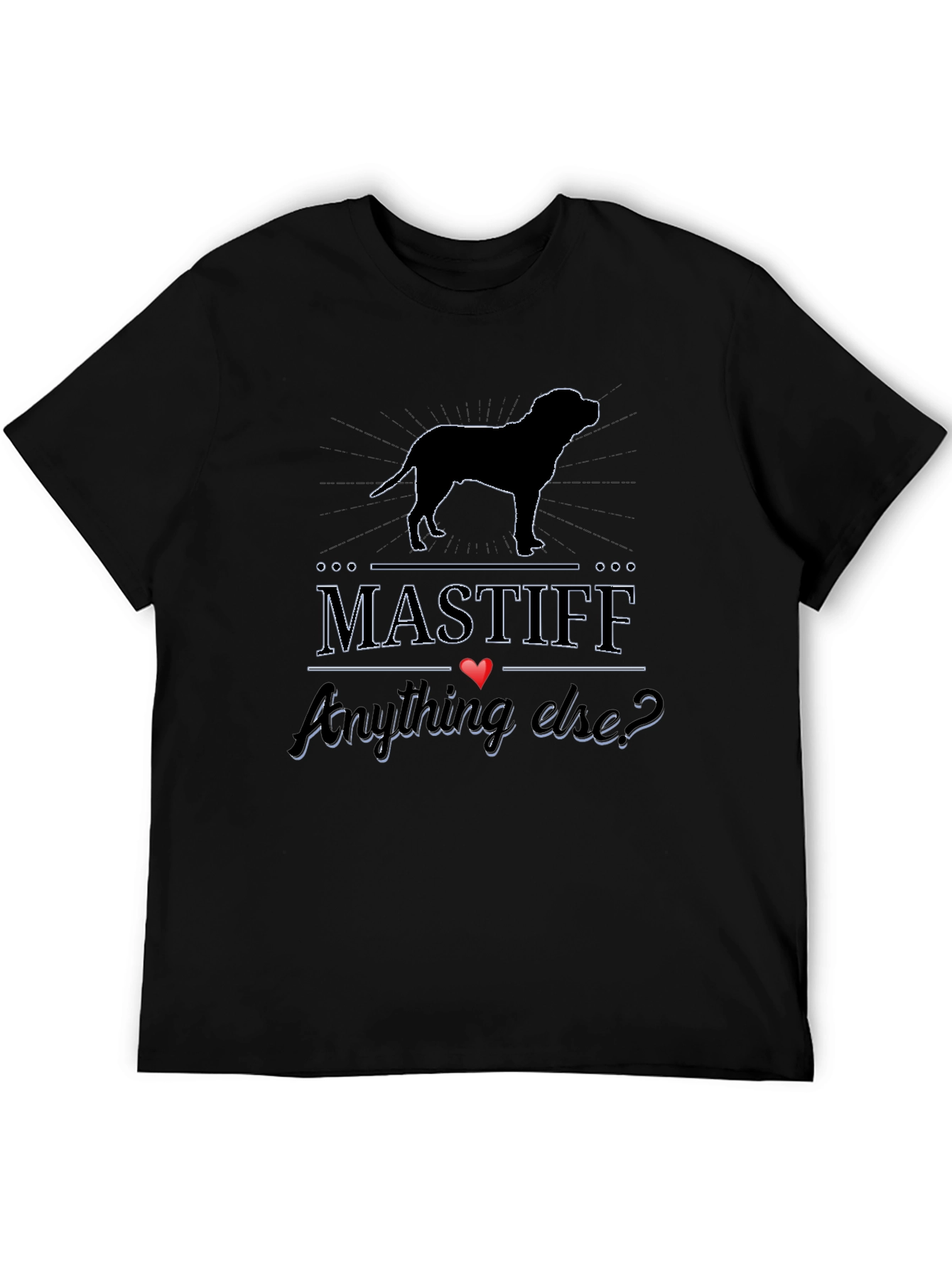 Mastiff Dog Breed Black Graphic Tee