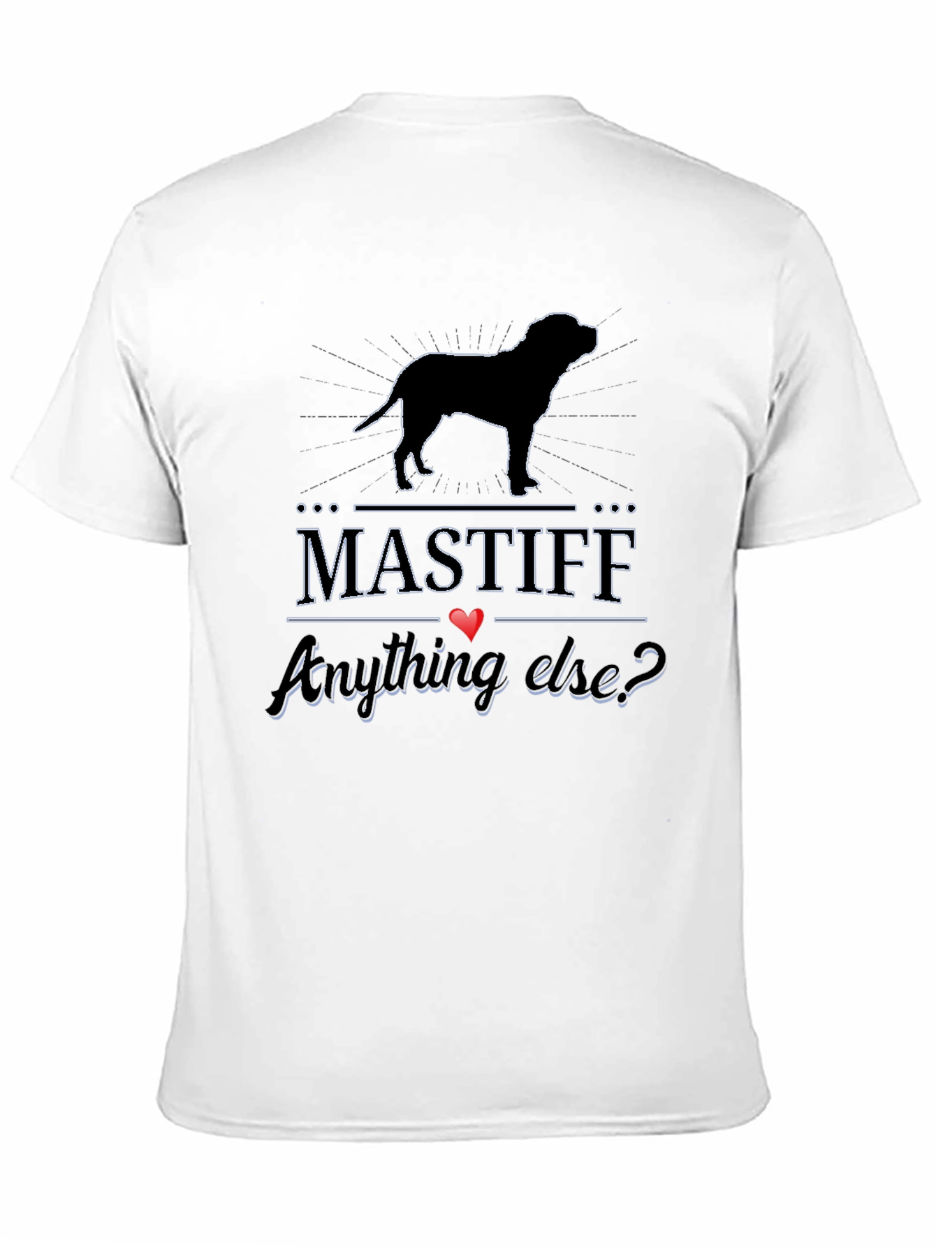 Mastiff Dog Breed Black Graphic Tee