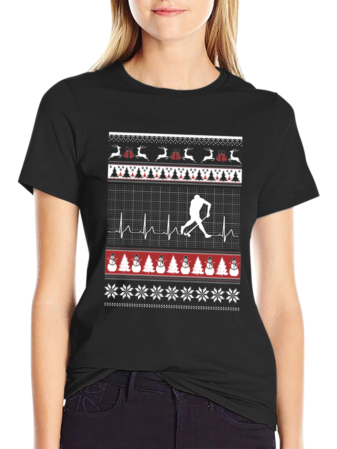 Hockey Ugly Christmas Sweater T-Shirt