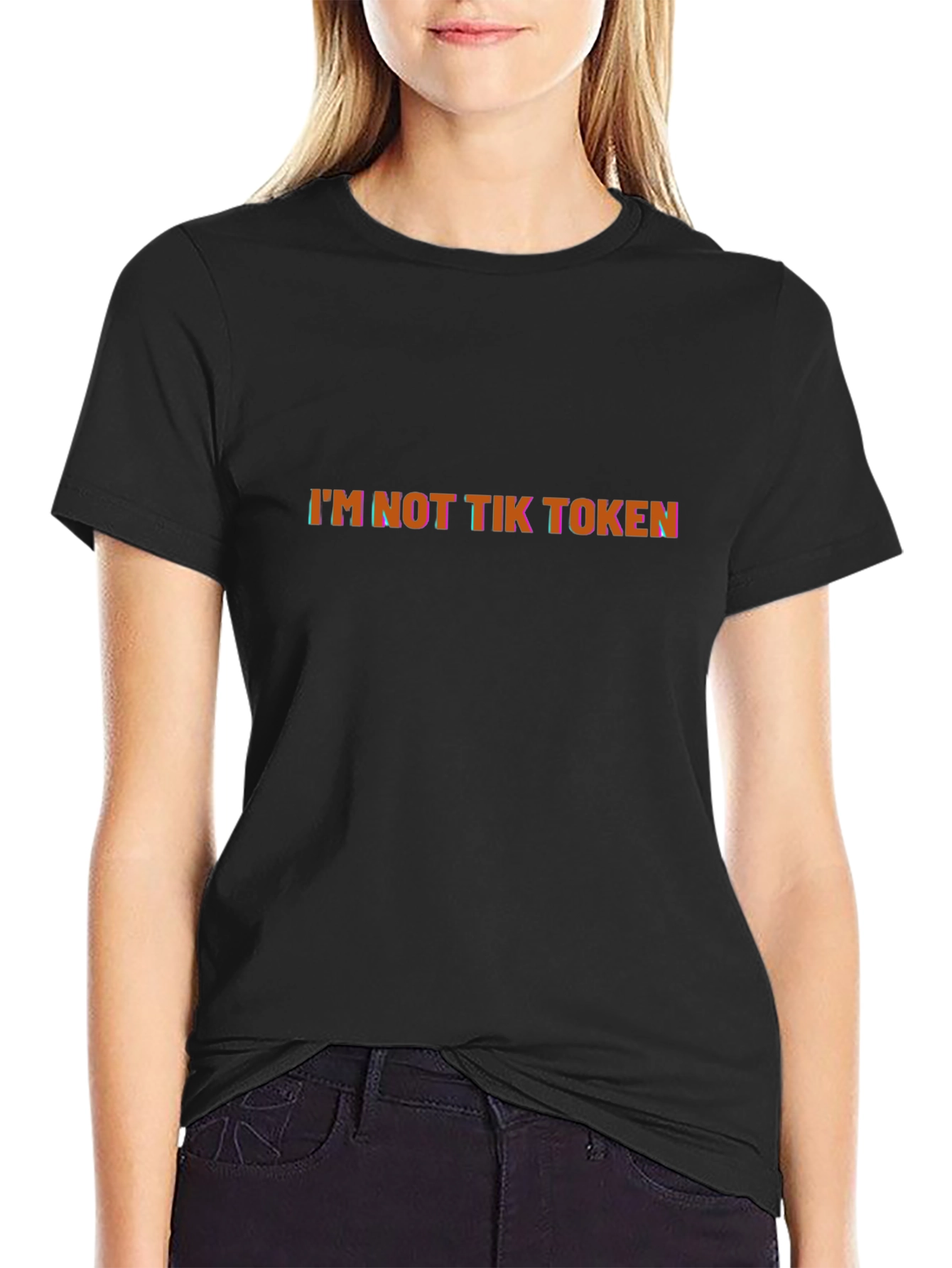 Im Not Tik Token Graphic Black T-Shirt