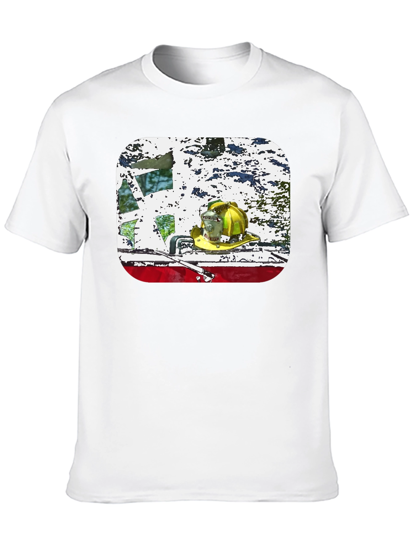 Firefighter Helmet Graphic Black T-Shirt