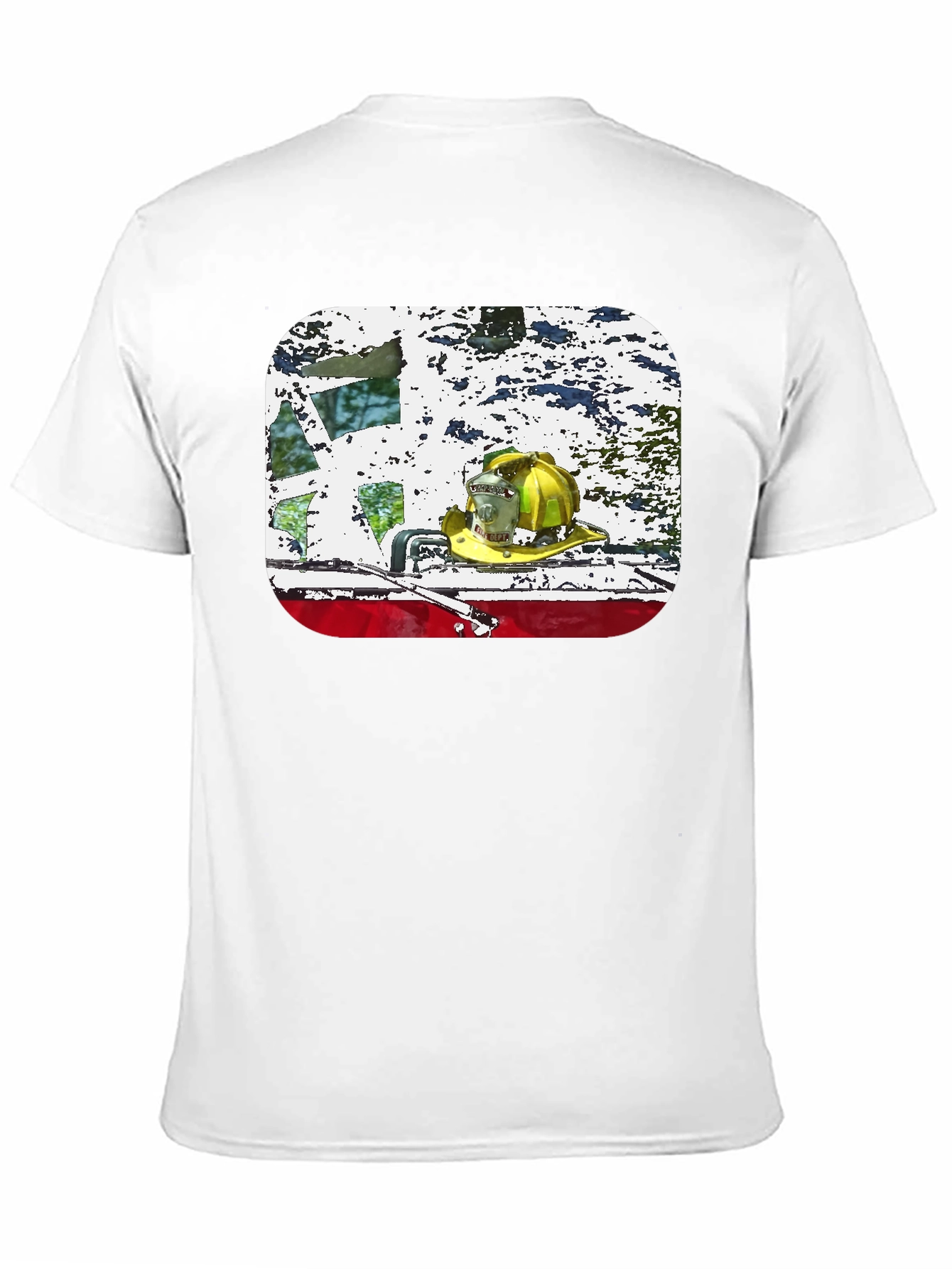 Firefighter Helmet Graphic Black T-Shirt