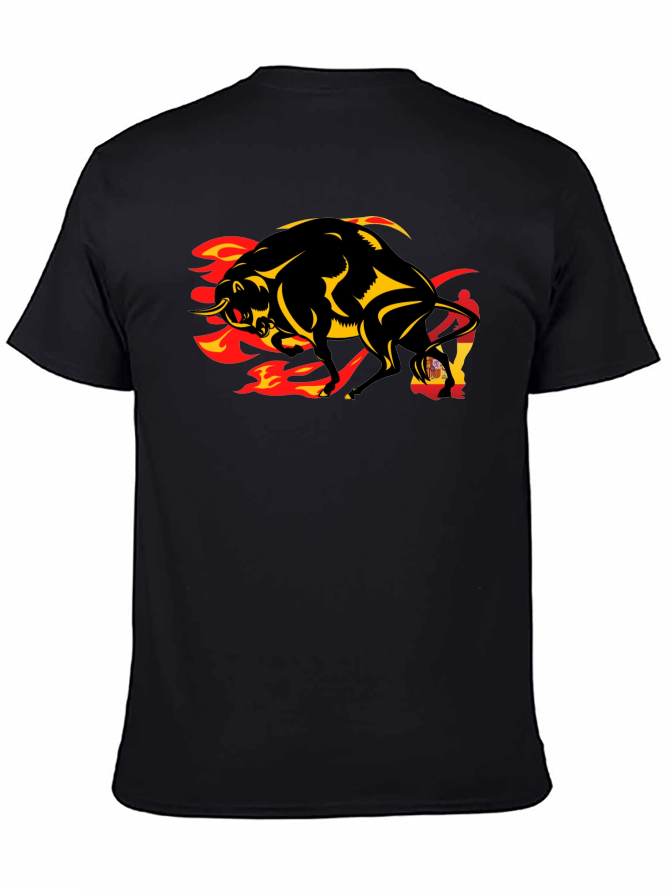 Fiery Bull Graphic Tee - Black