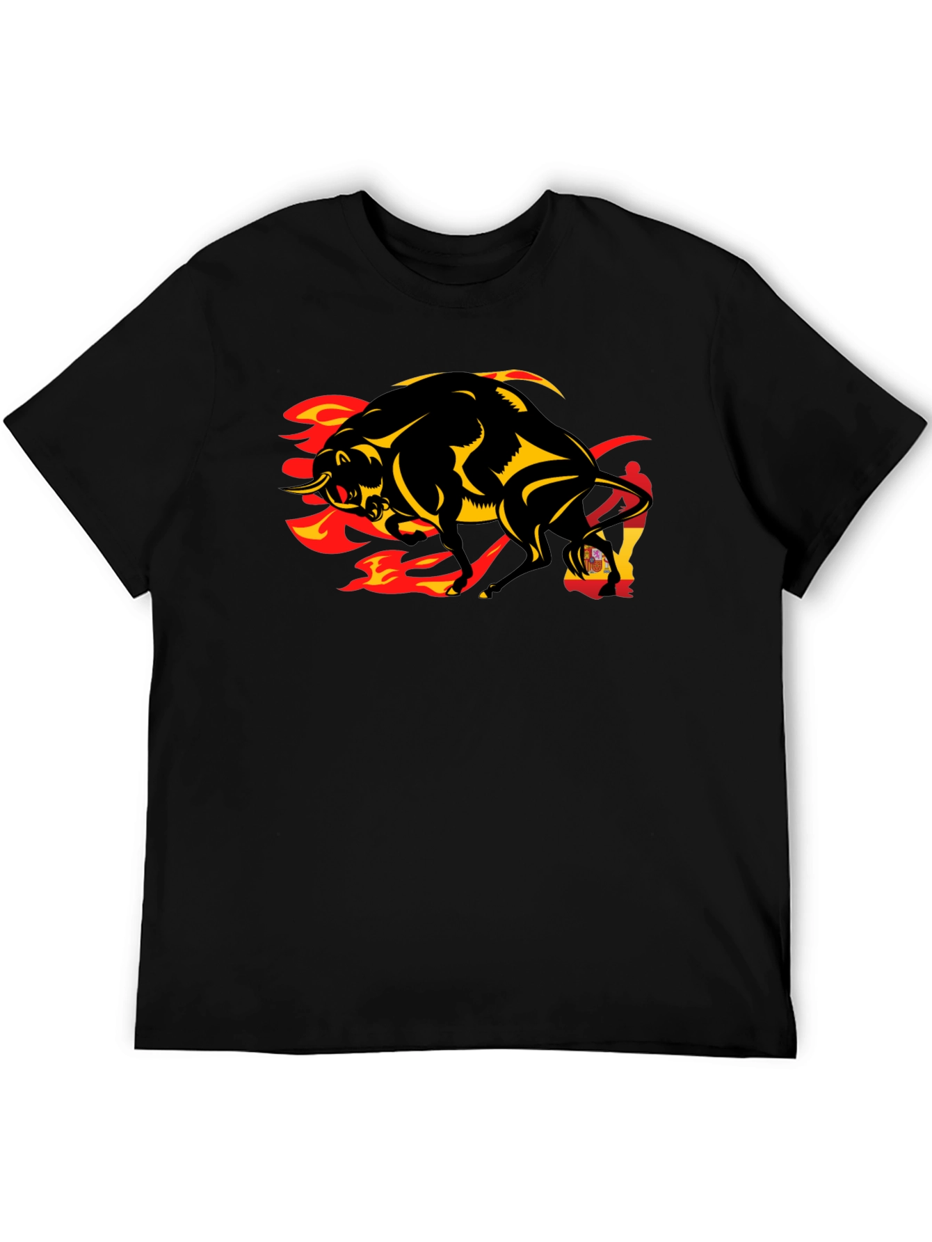 Fiery Bull Graphic Tee - Black