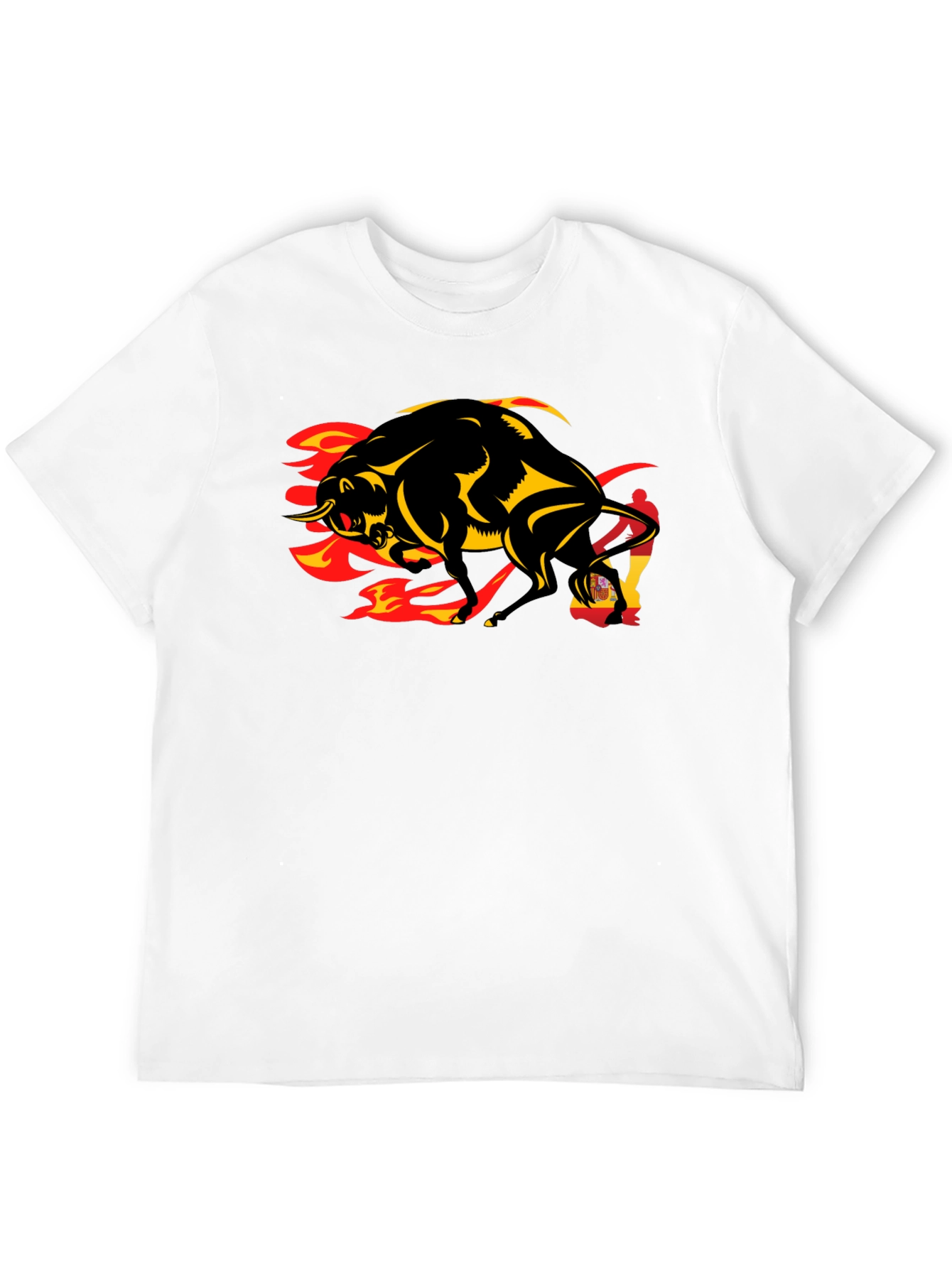 Fiery Bull Graphic Tee - Black