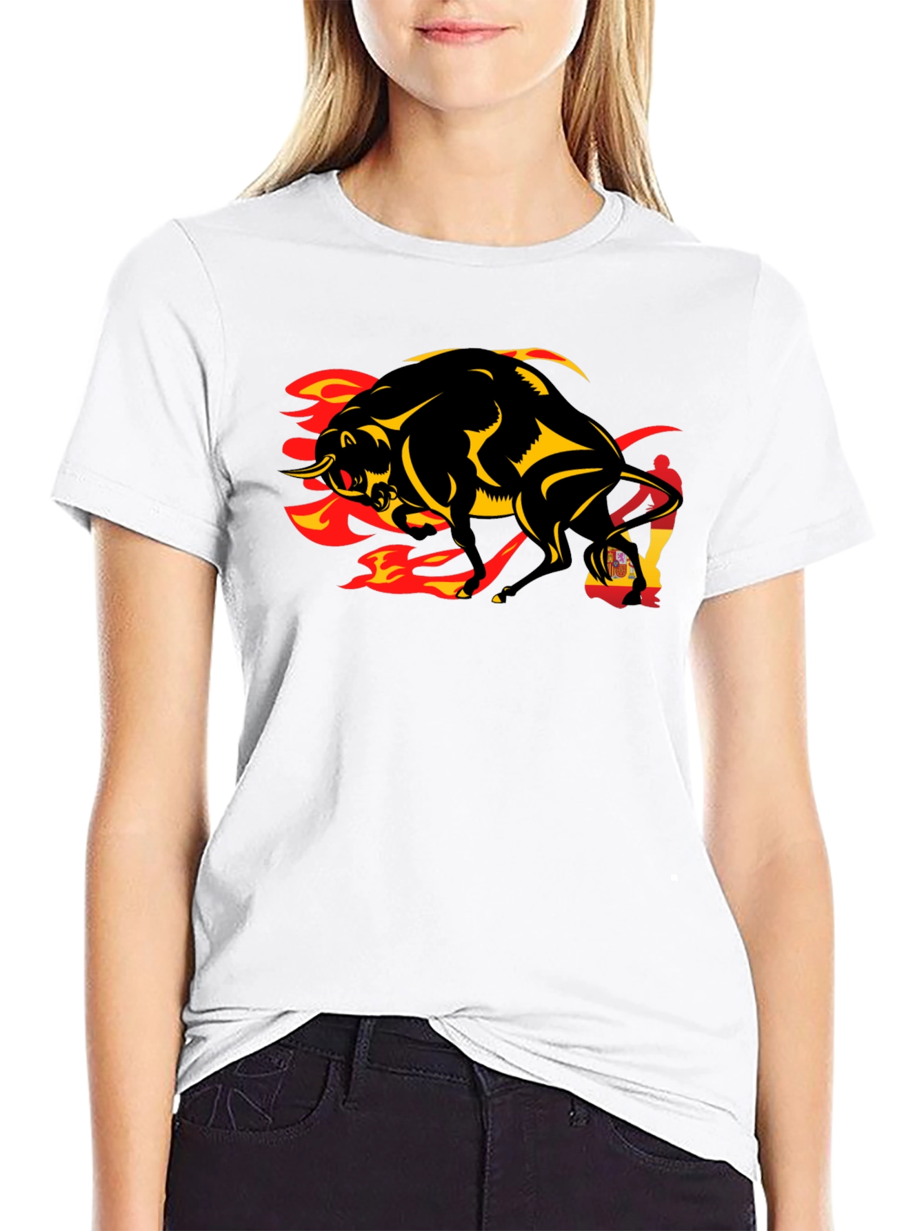Fiery Bull Graphic Tee - Black