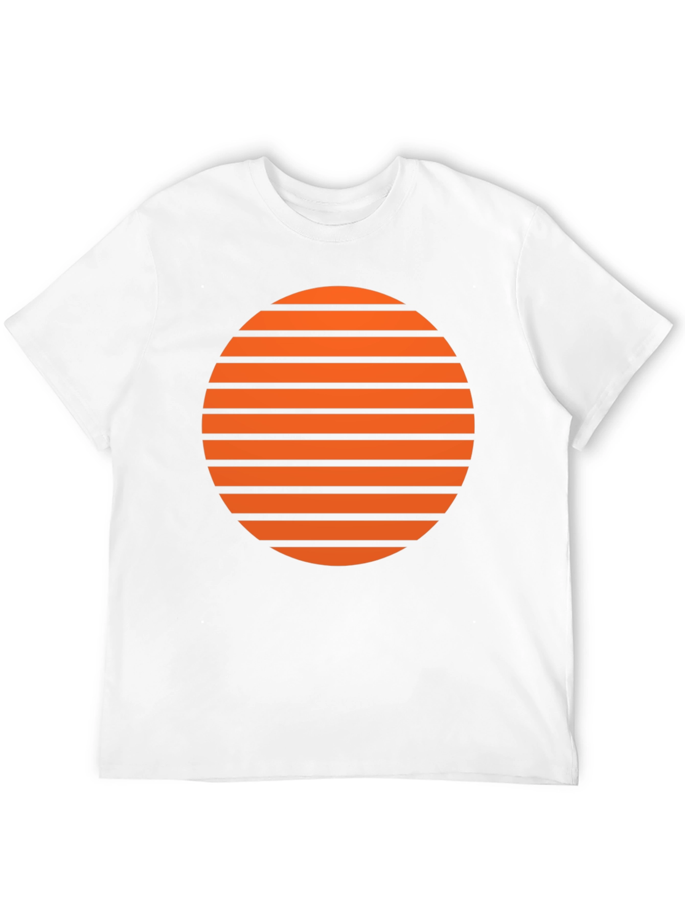 Retro Sunset Striped Graphic Tee - Soft Black Cotton