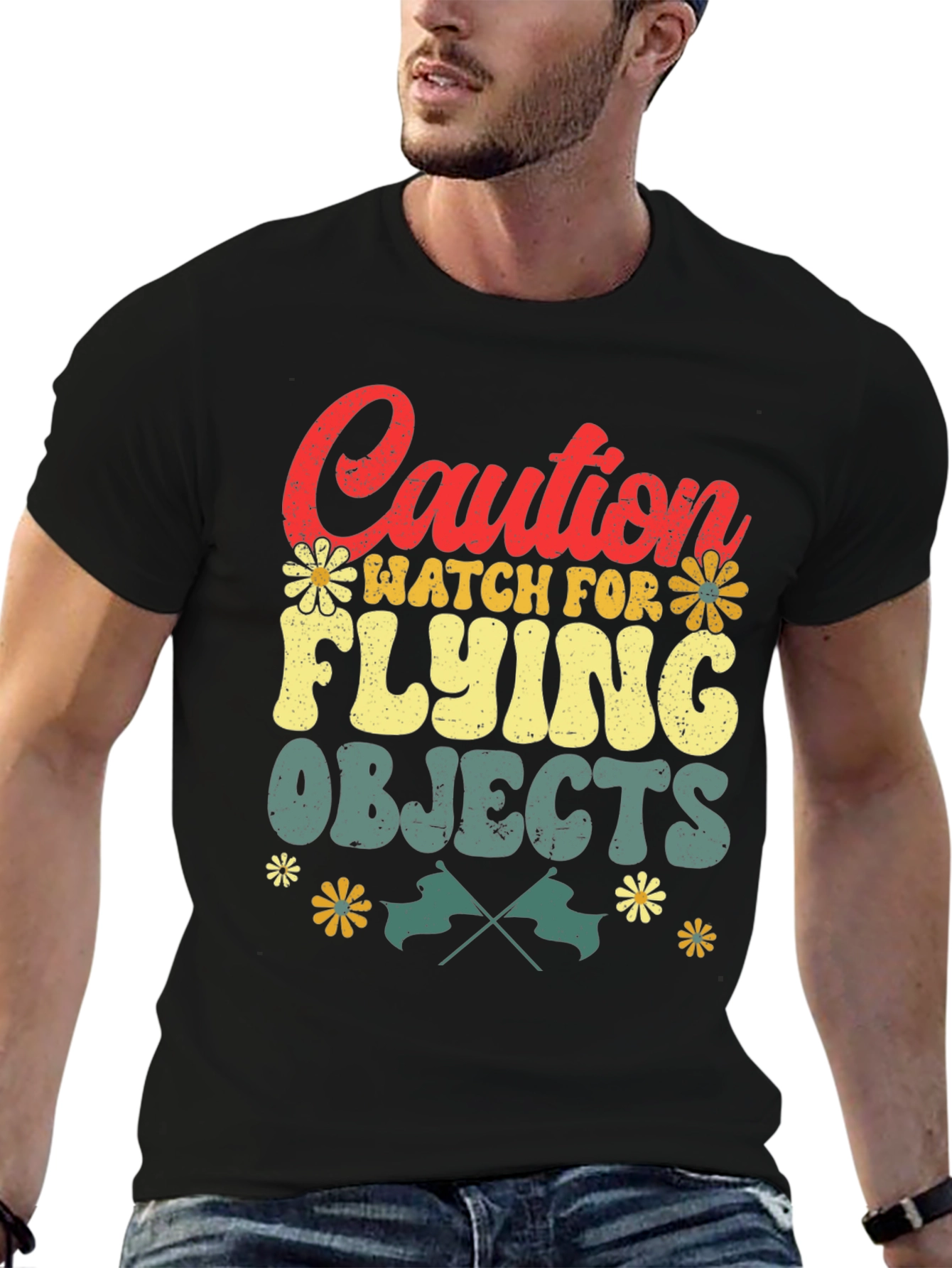 Caution Flying Objects Tee