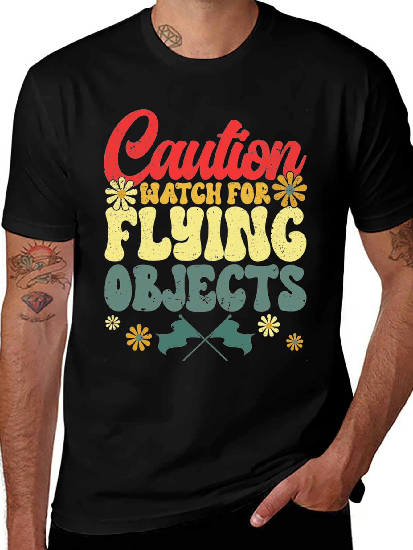 Caution Flying Objects Tee