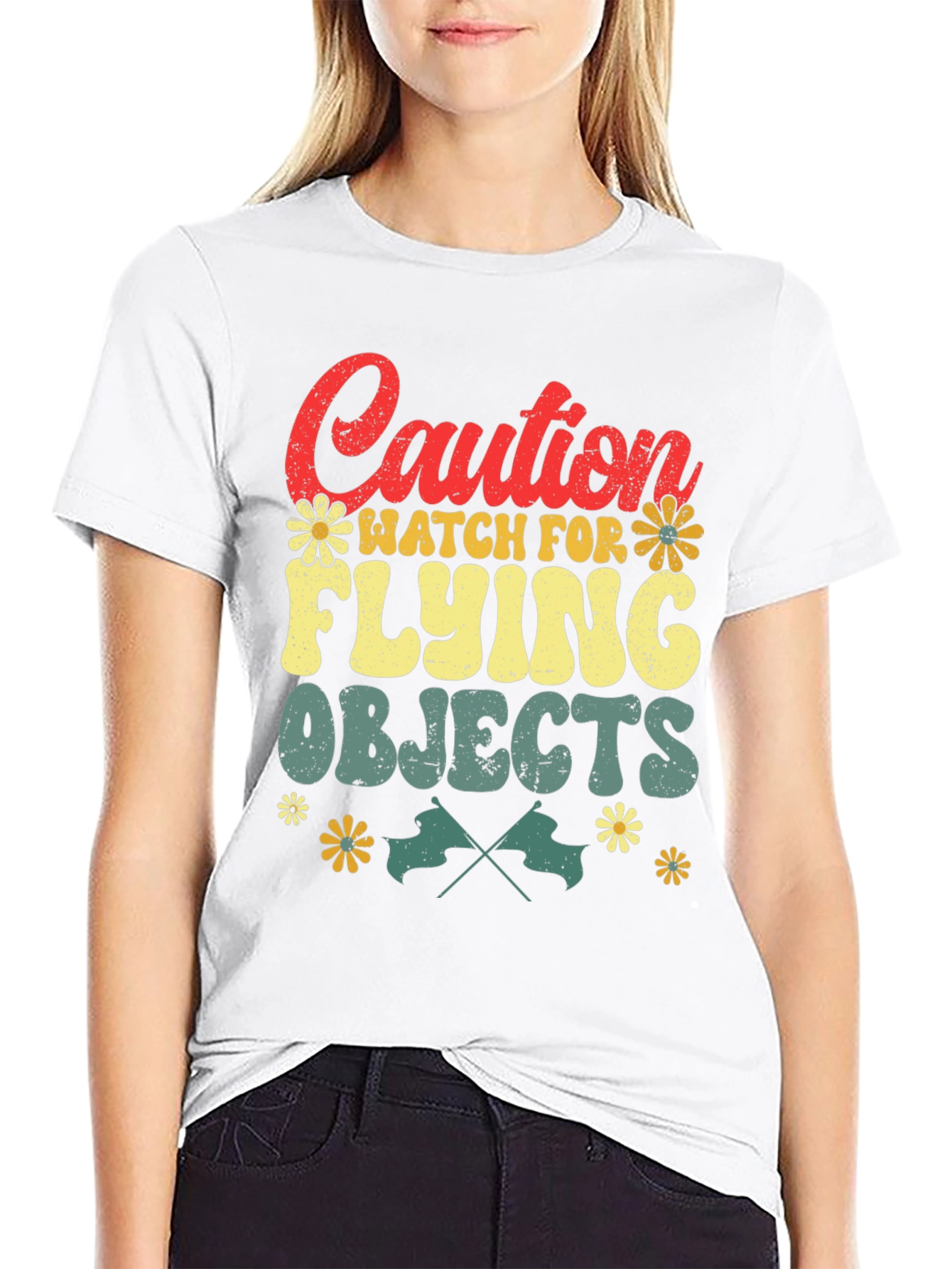Caution Flying Objects Tee