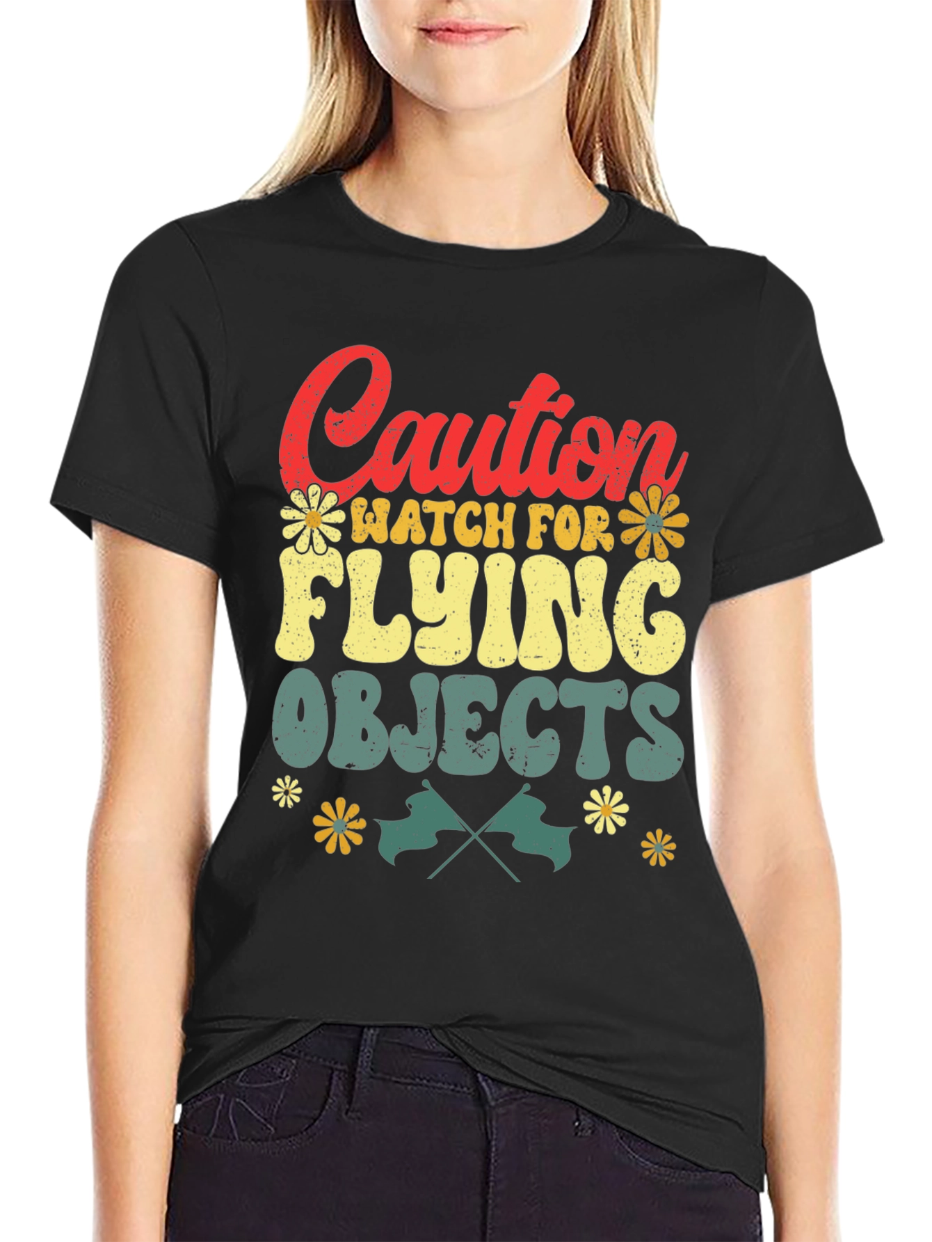 Caution Flying Objects Tee