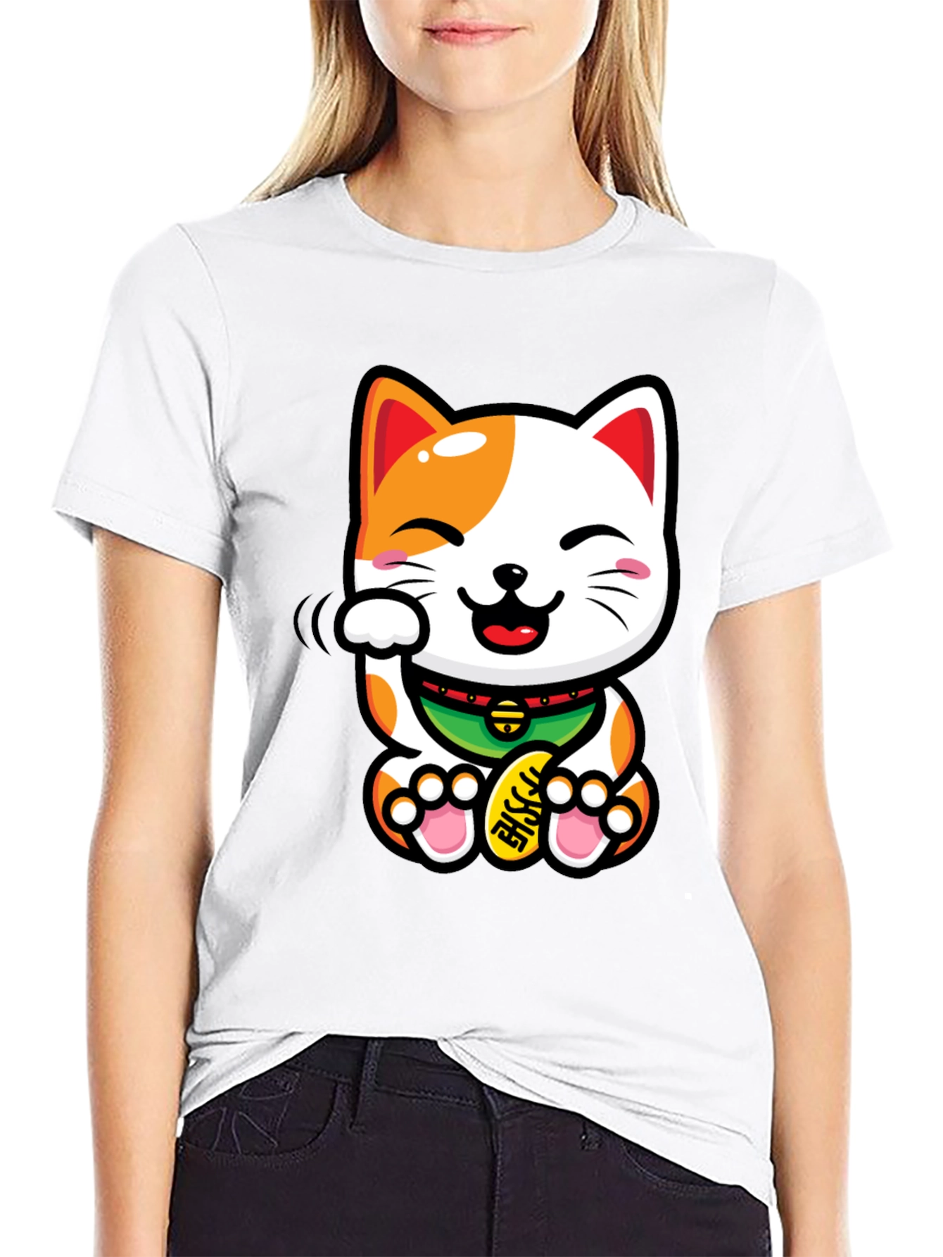 Lucky Cat T-Shirt - Beckoning Good Fortune
