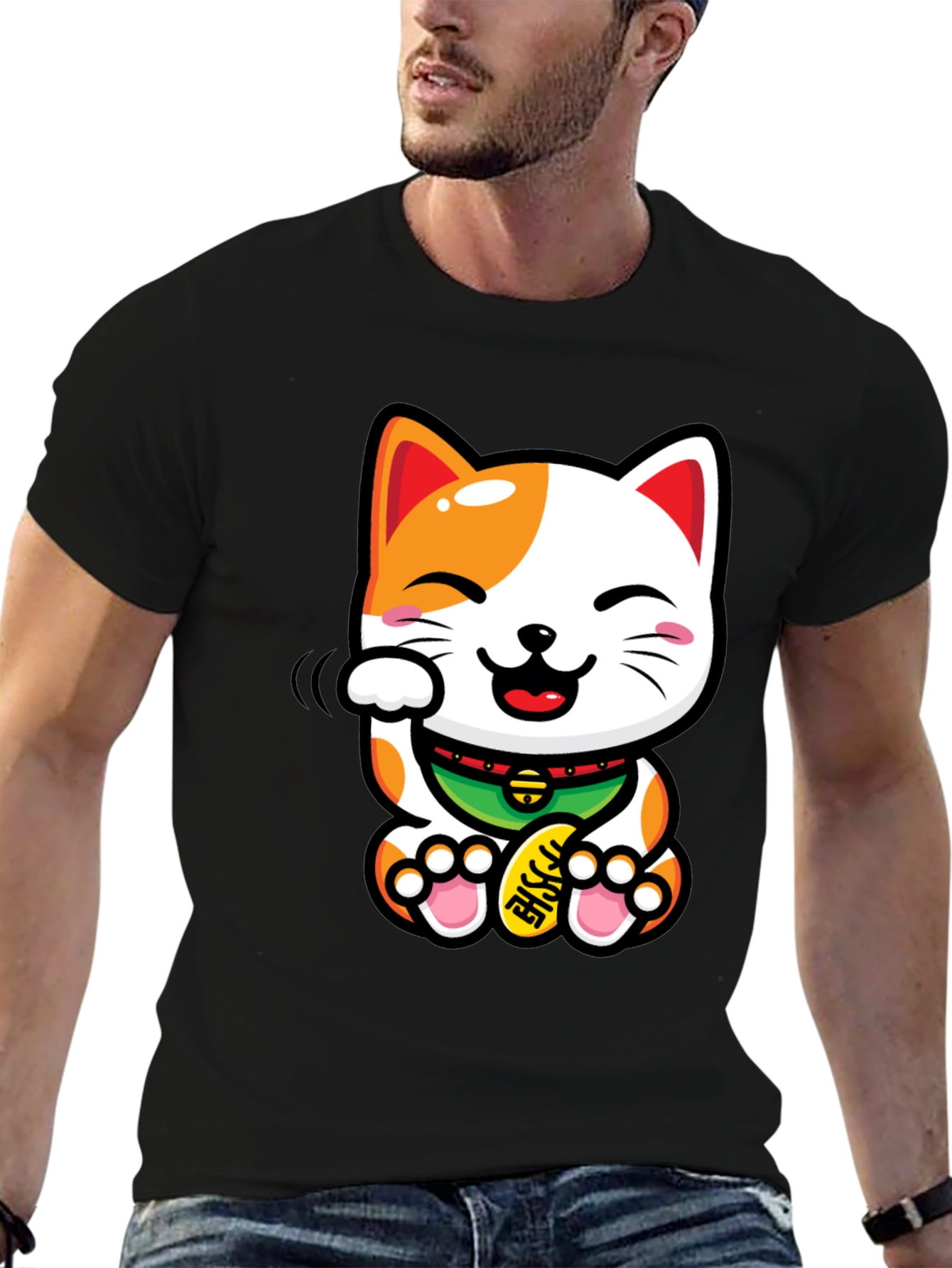 Lucky Cat T-Shirt - Beckoning Good Fortune