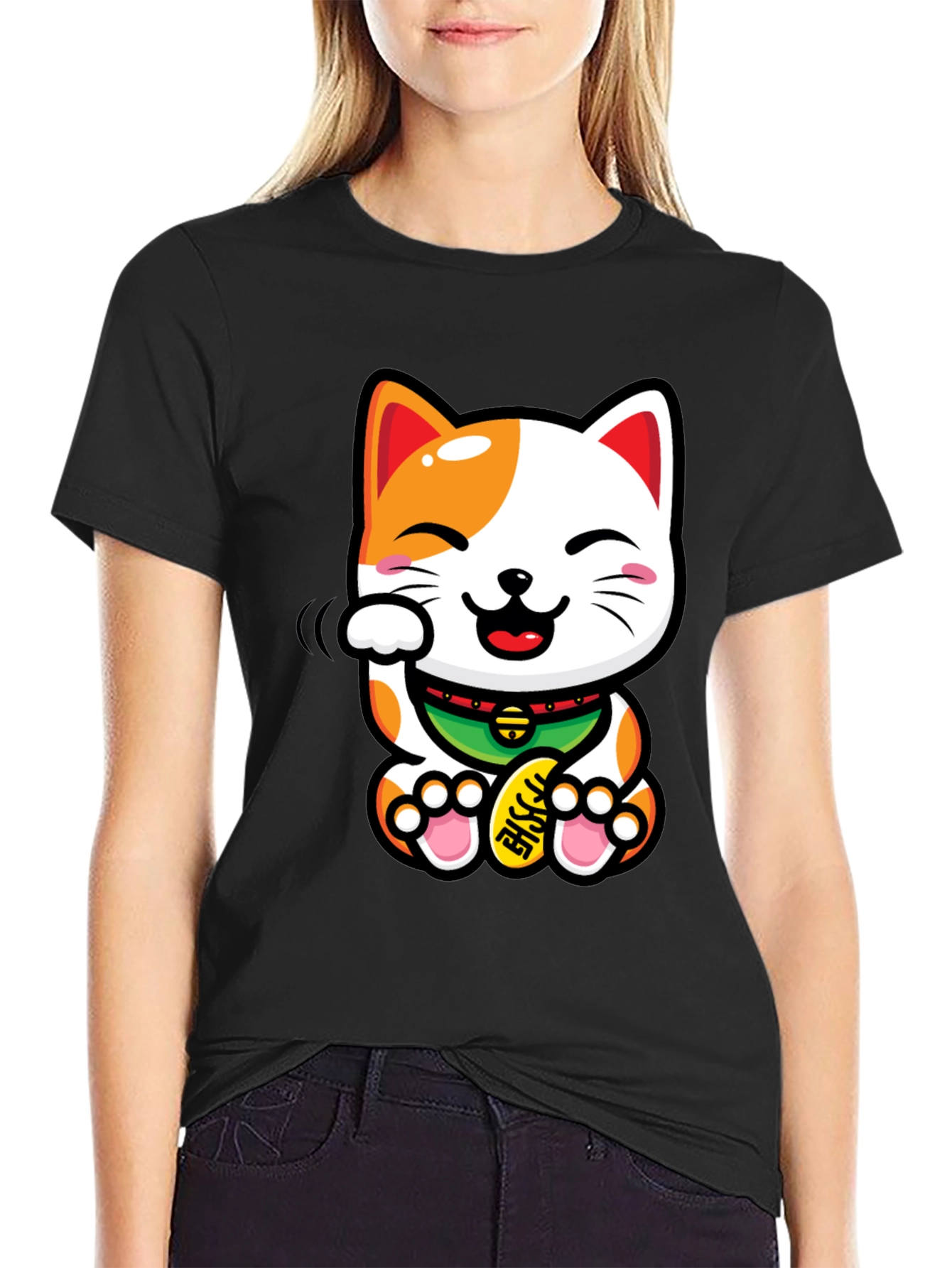 Lucky Cat T-Shirt - Beckoning Good Fortune