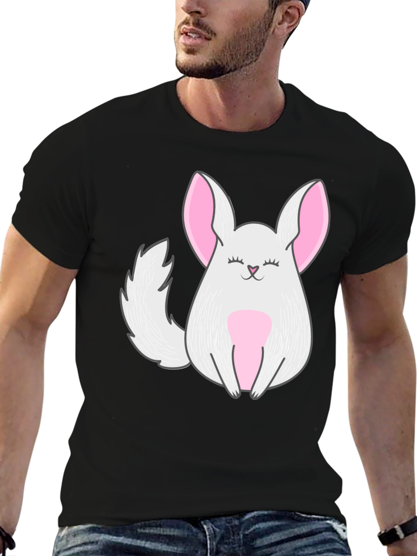 Cute Chinchilla Graphic Tee - Black Unisex Shirt