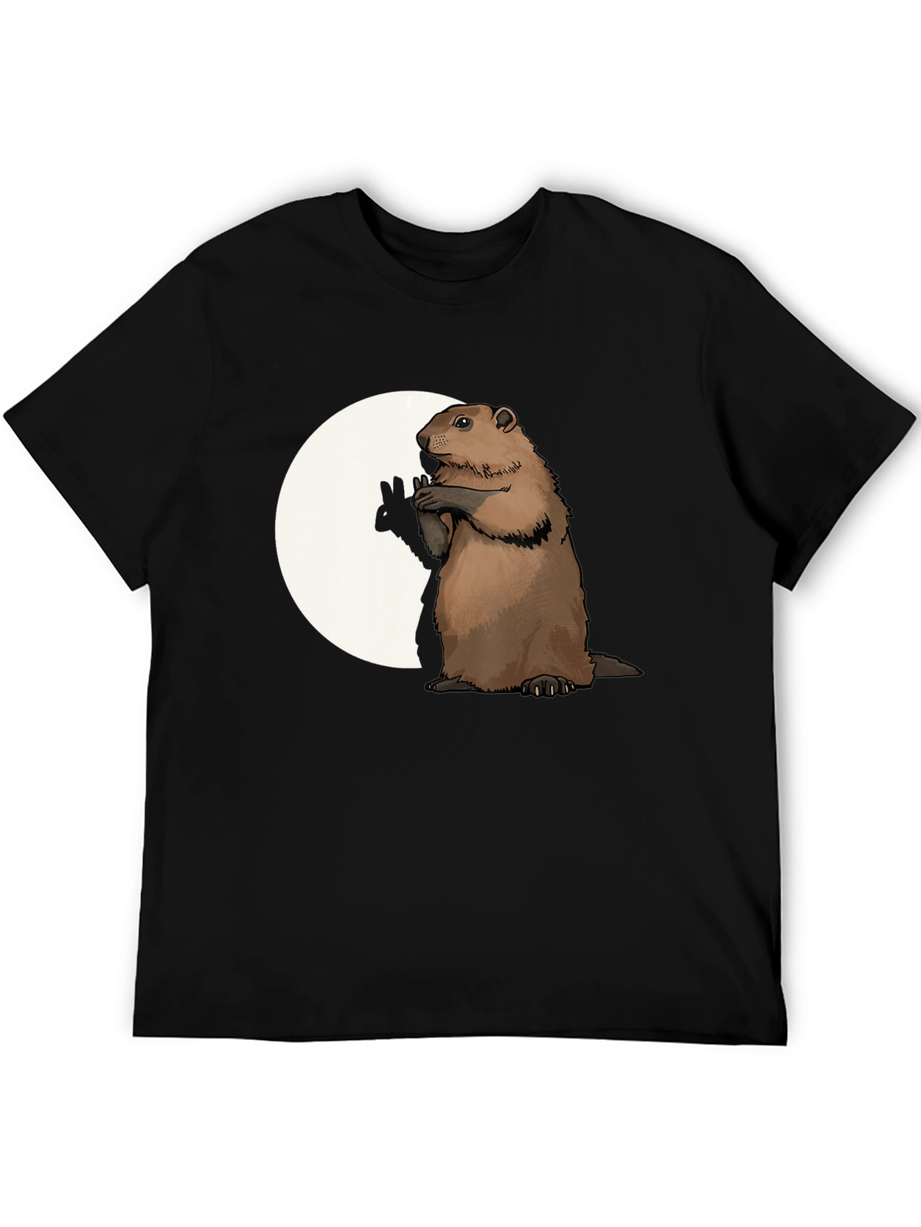 Groundhog Graphic Tee - Peace Sign Moon