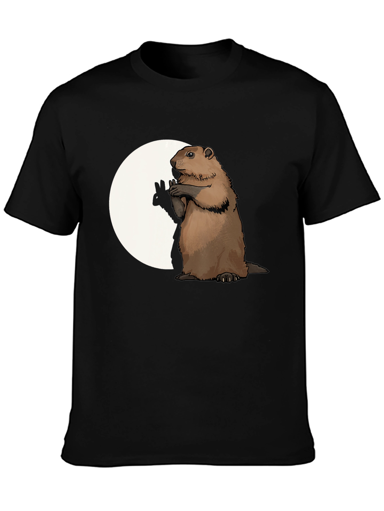 Groundhog Graphic Tee - Peace Sign Moon