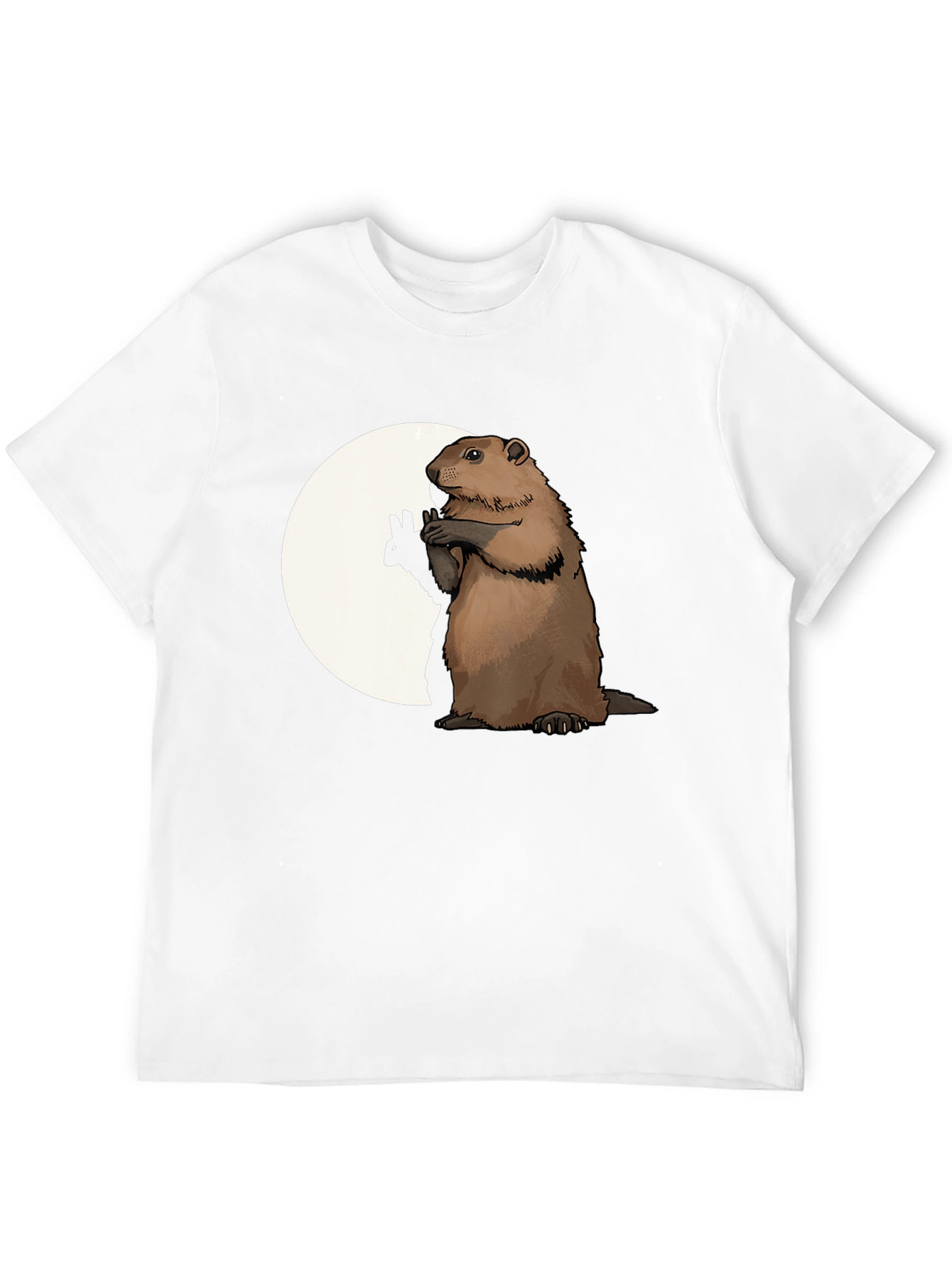 Groundhog Graphic Tee - Peace Sign Moon