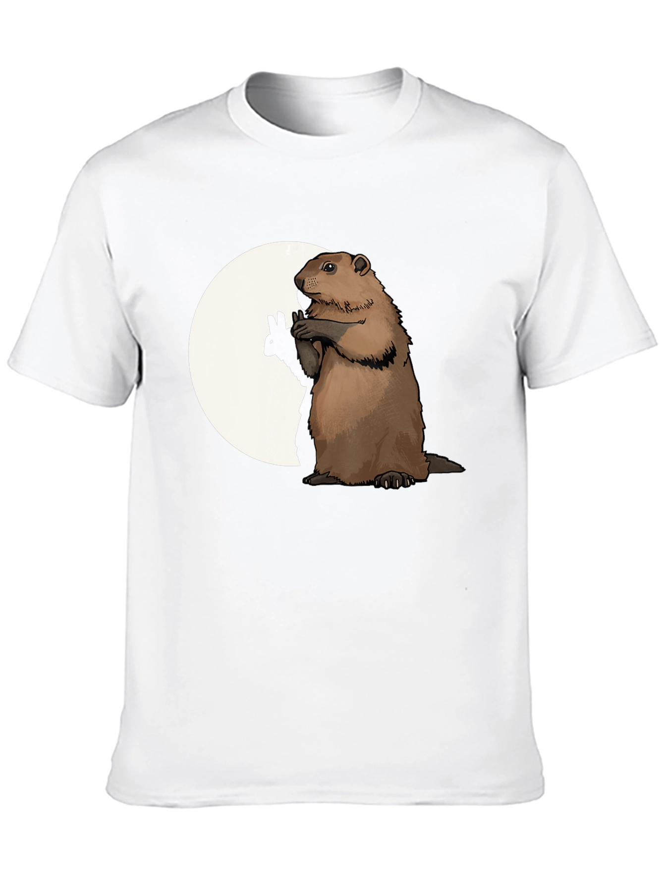 Groundhog Graphic Tee - Peace Sign Moon