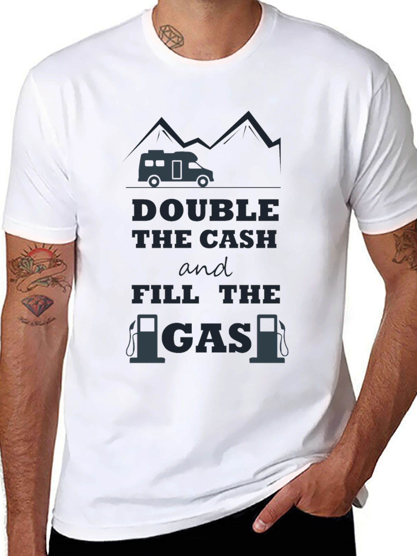 Double the Cash Fill the Gas Graphic T-Shirt