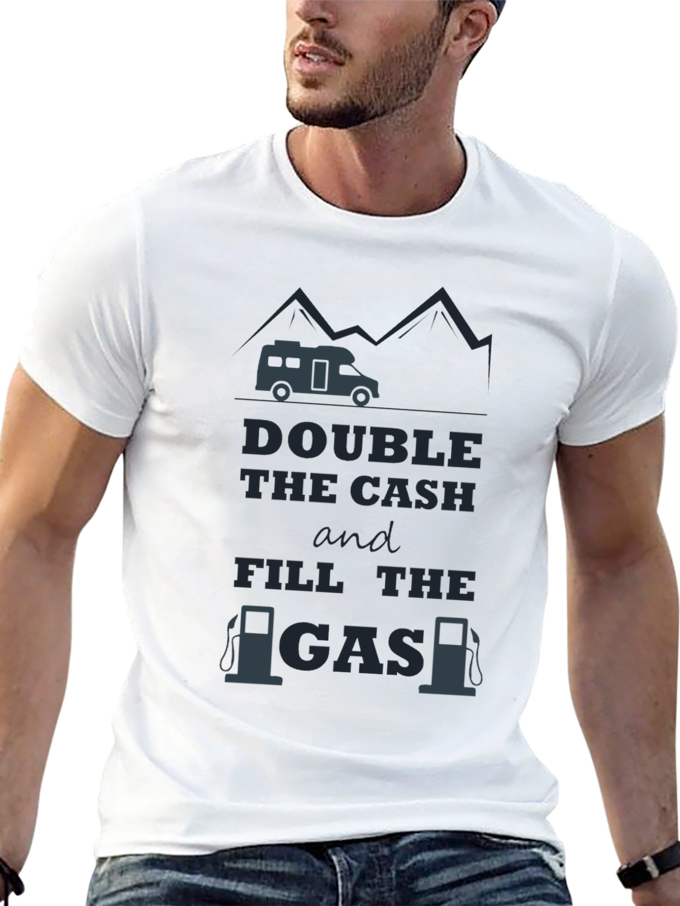 Double the Cash Fill the Gas Graphic T-Shirt