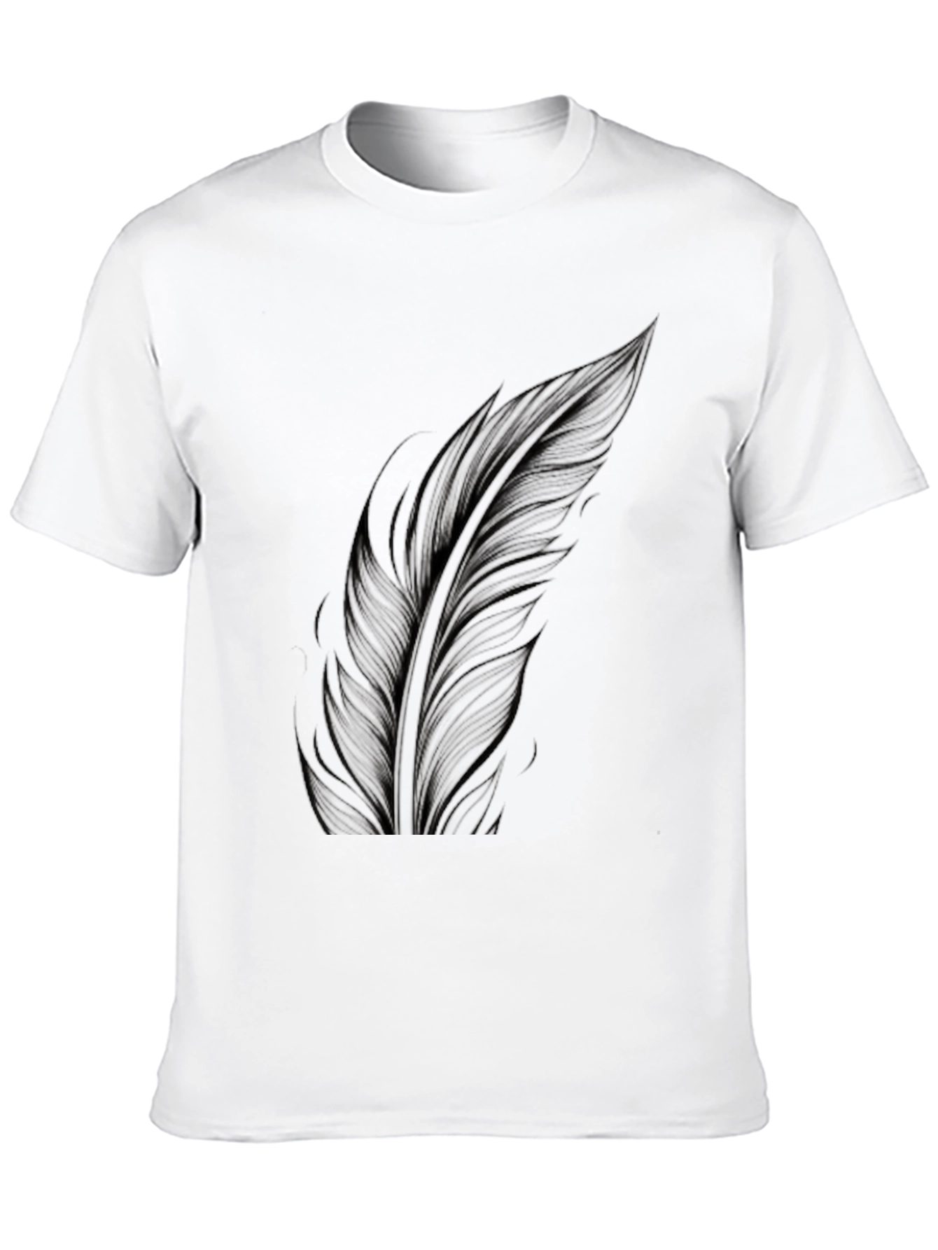 Feather Print Black T-Shirt