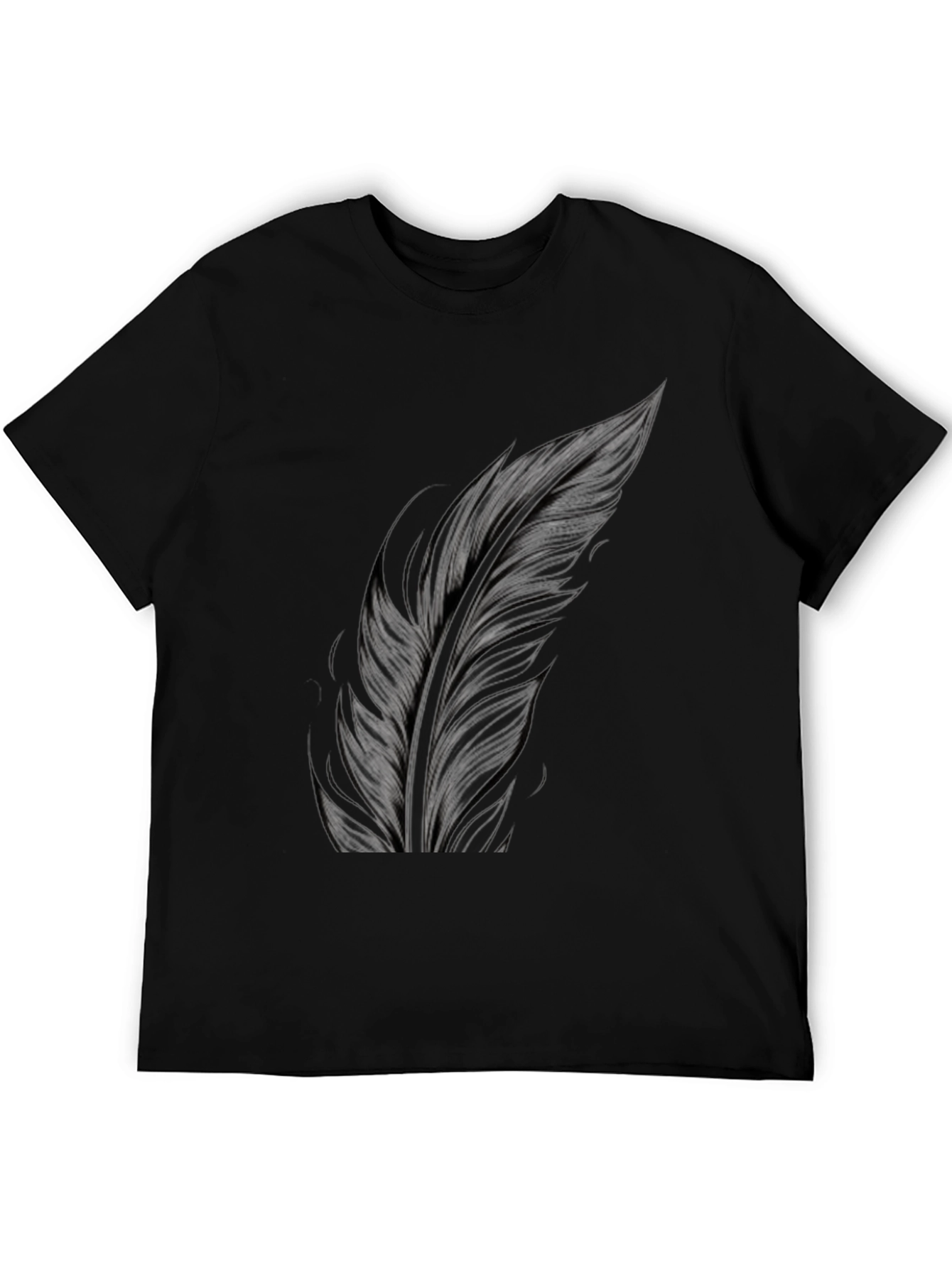 Feather Print Black T-Shirt