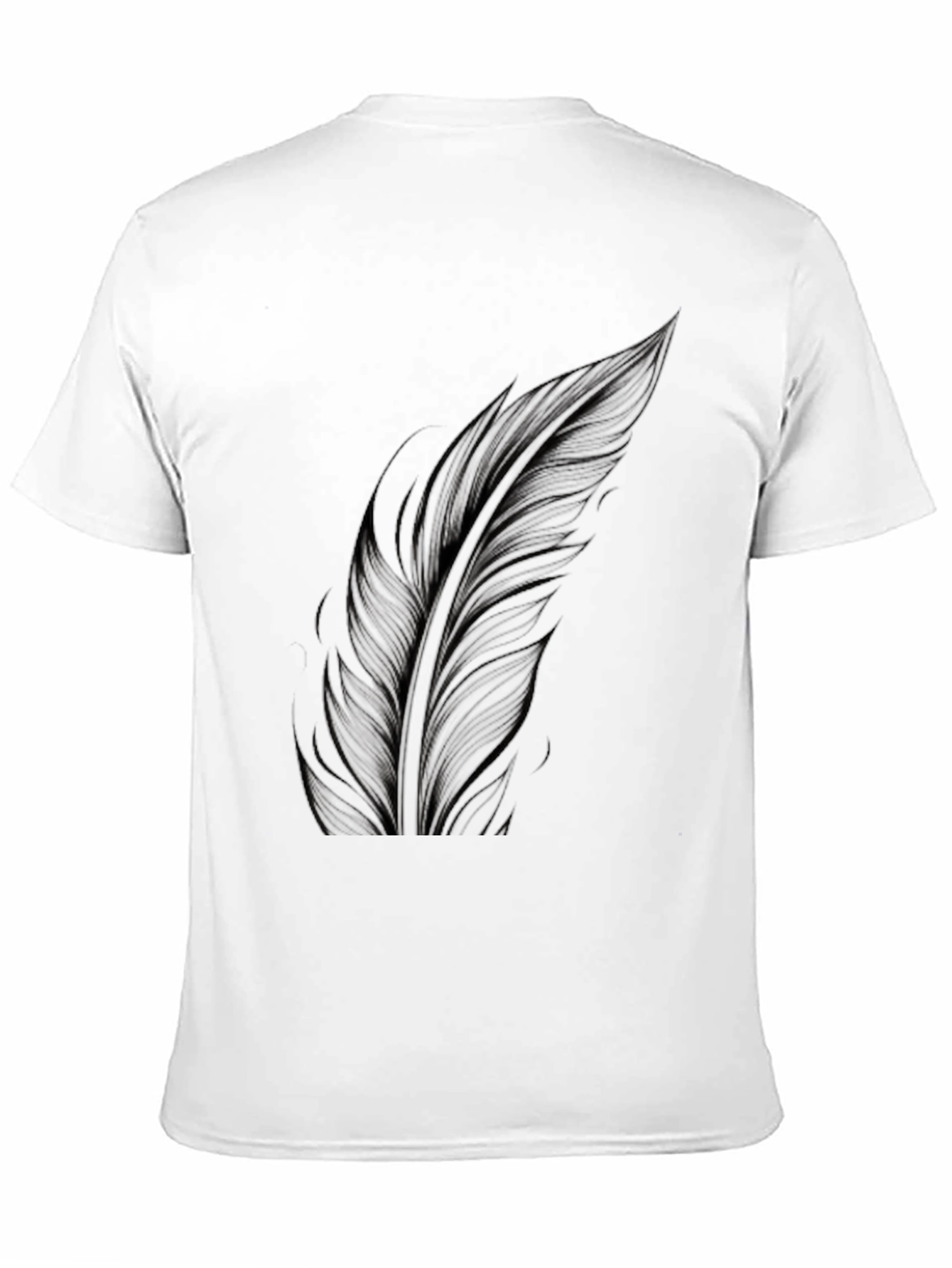 Feather Print Black T-Shirt