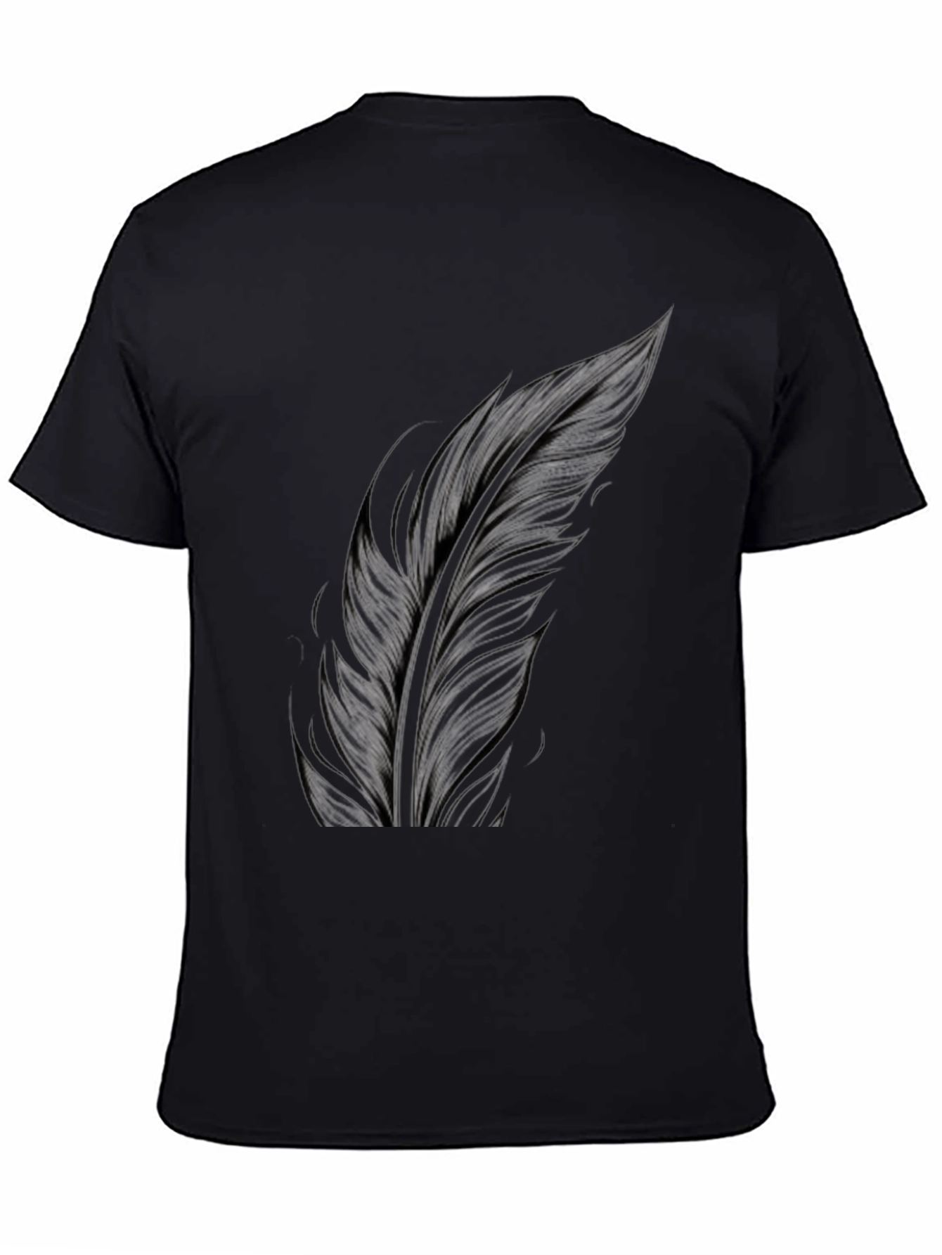 Feather Print Black T-Shirt