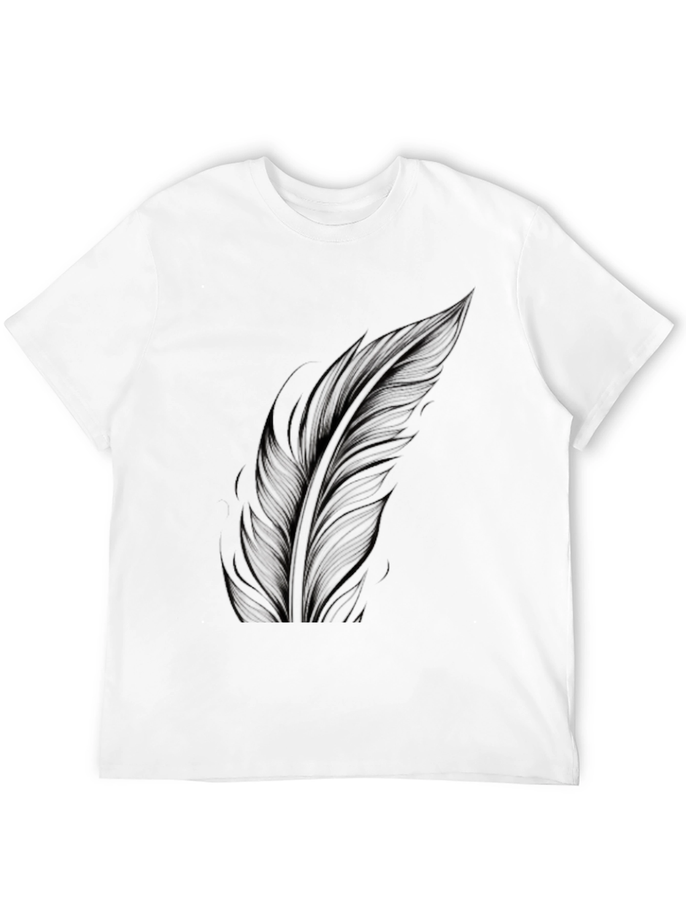 Feather Print Black T-Shirt