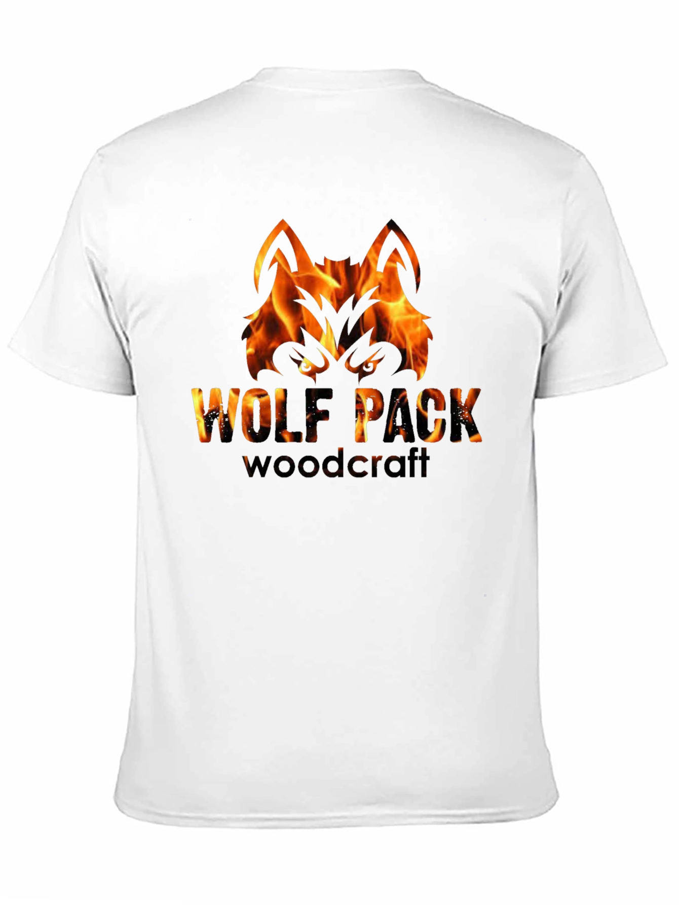 Fiery Wolf Pack Woodcraft Graphic Tee - Black
