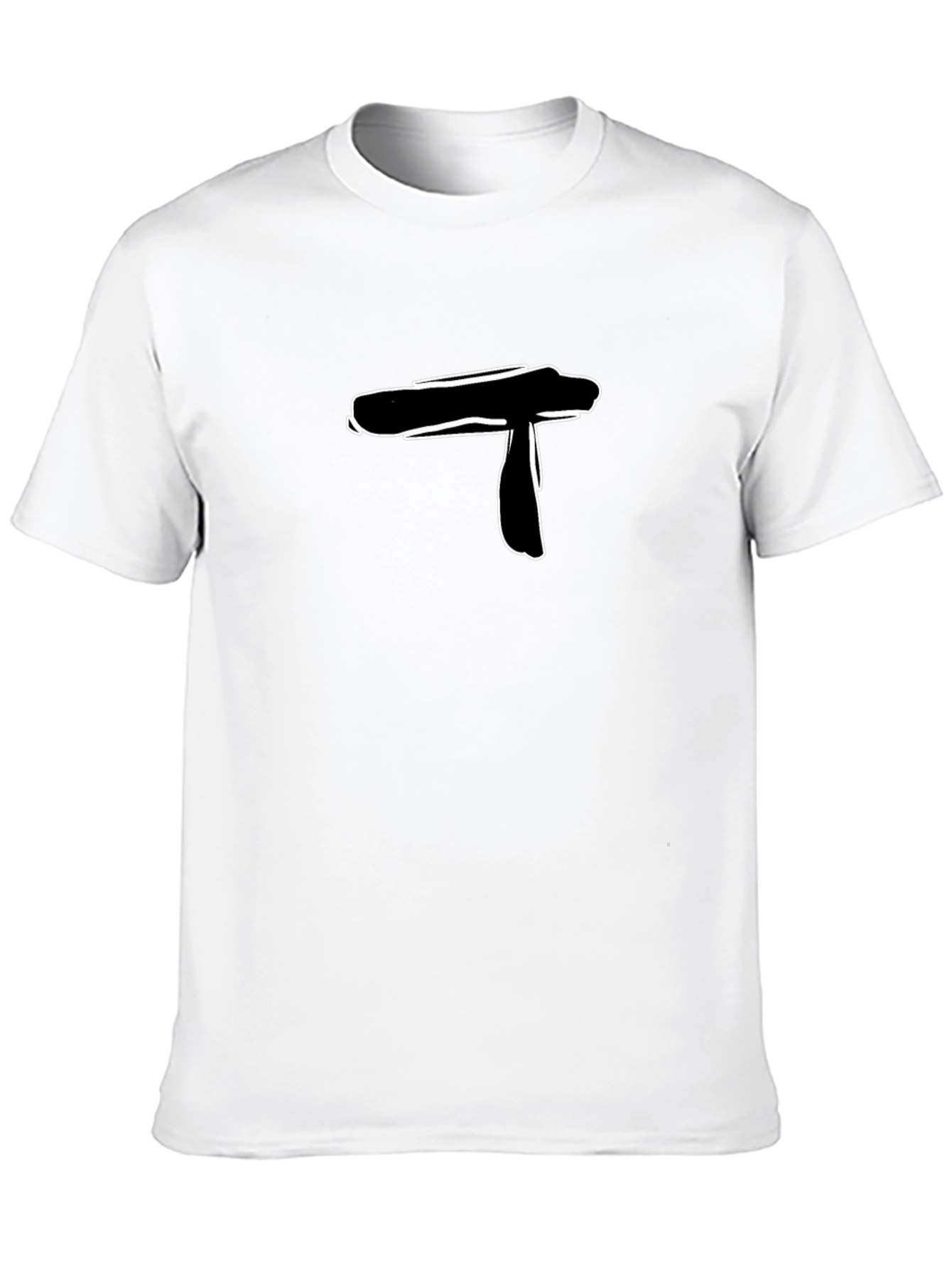 Abstract Line Art Graphic Tee - Black