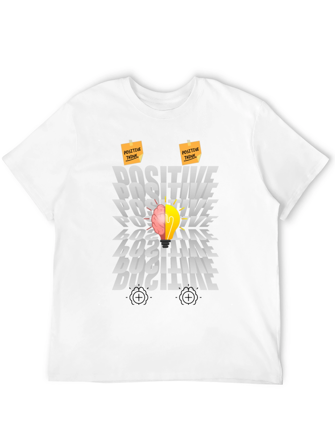 Positive Thinking Graphic Tee - Brain Lightbulb Design