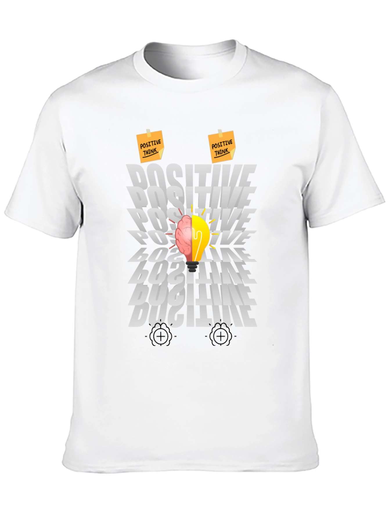 Positive Thinking Graphic Tee - Brain Lightbulb Design
