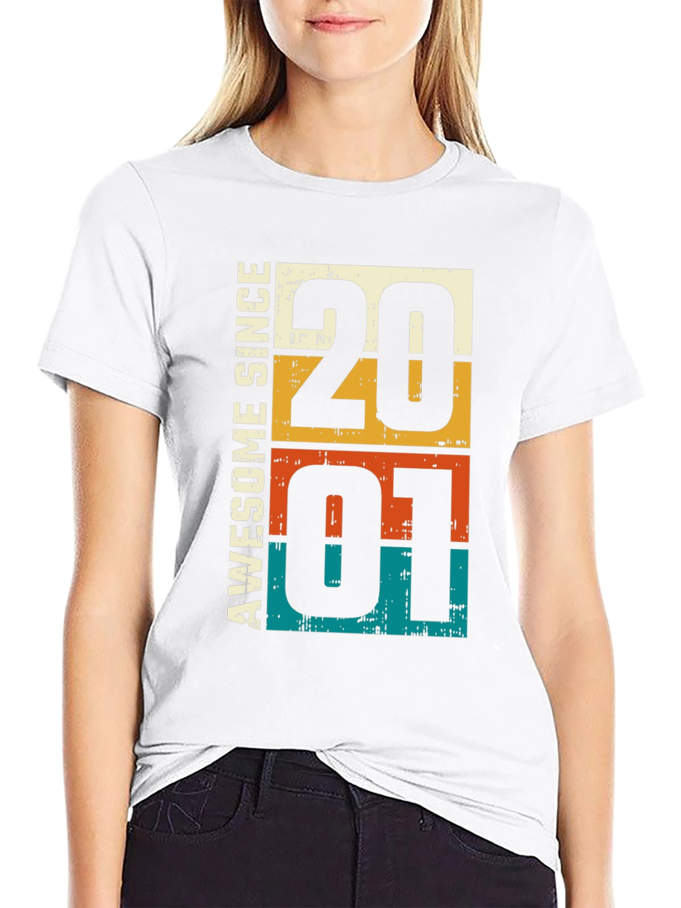 Awesome Since 2001 Retro Graphic T-Shirt