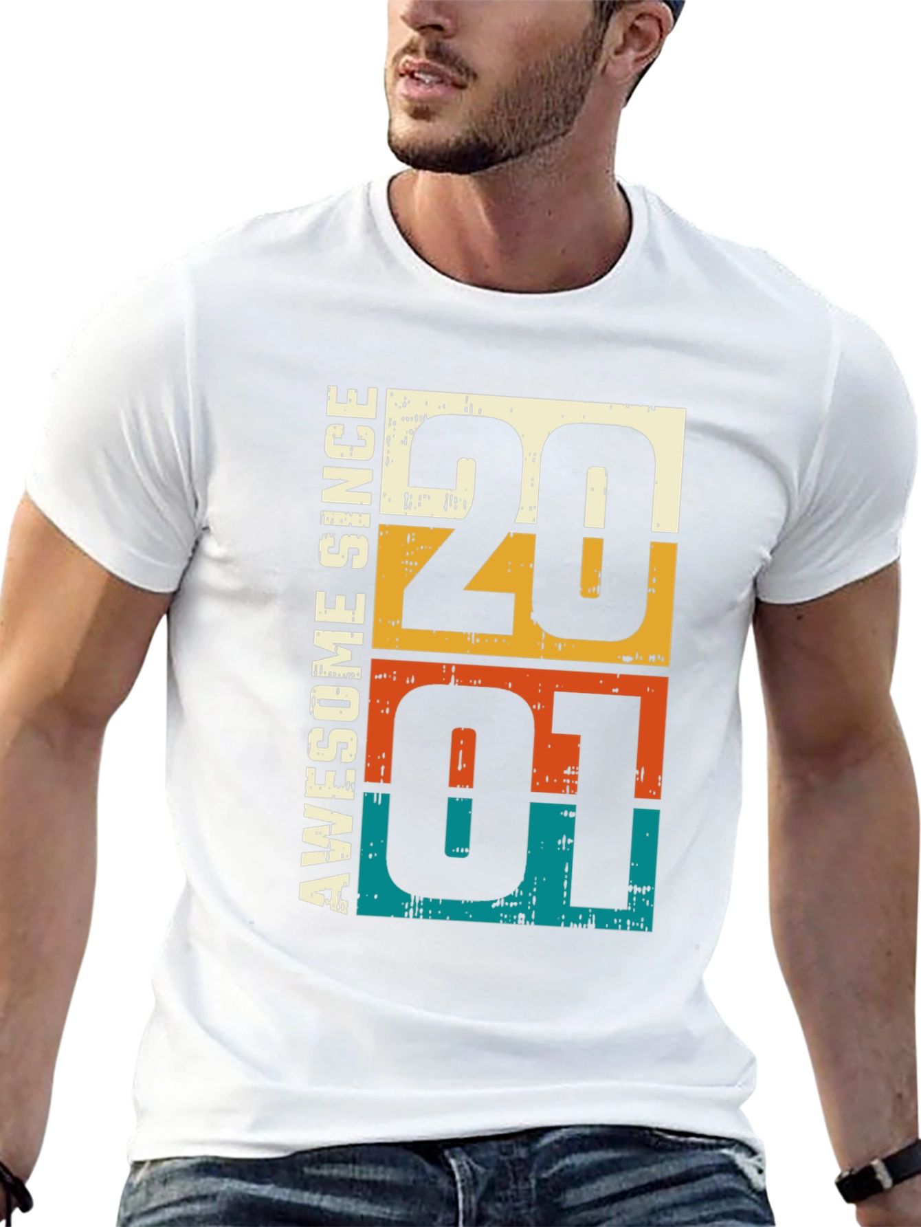 Awesome Since 2001 Retro Graphic T-Shirt