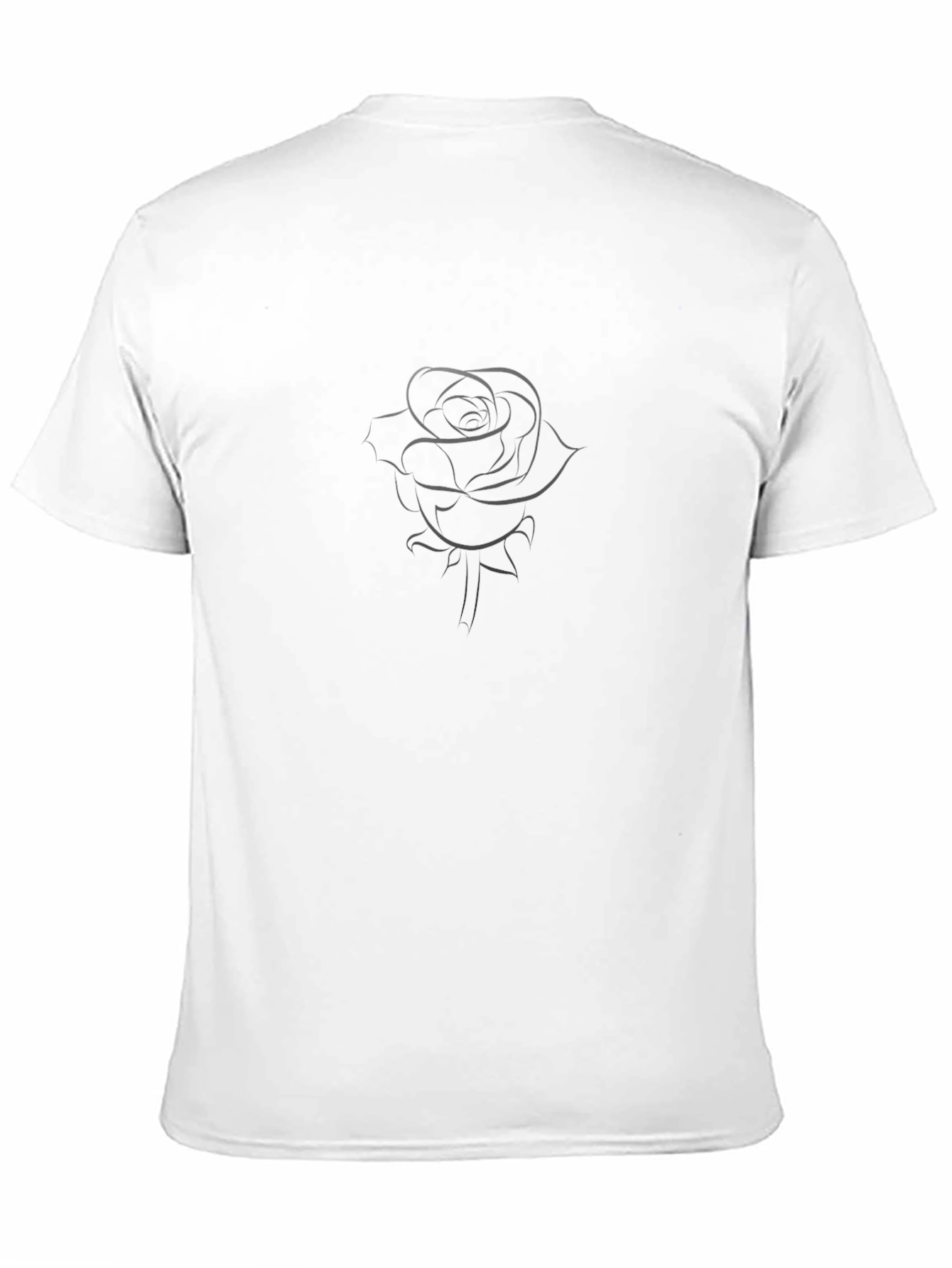 Rose Outline Graphic Black T-Shirt