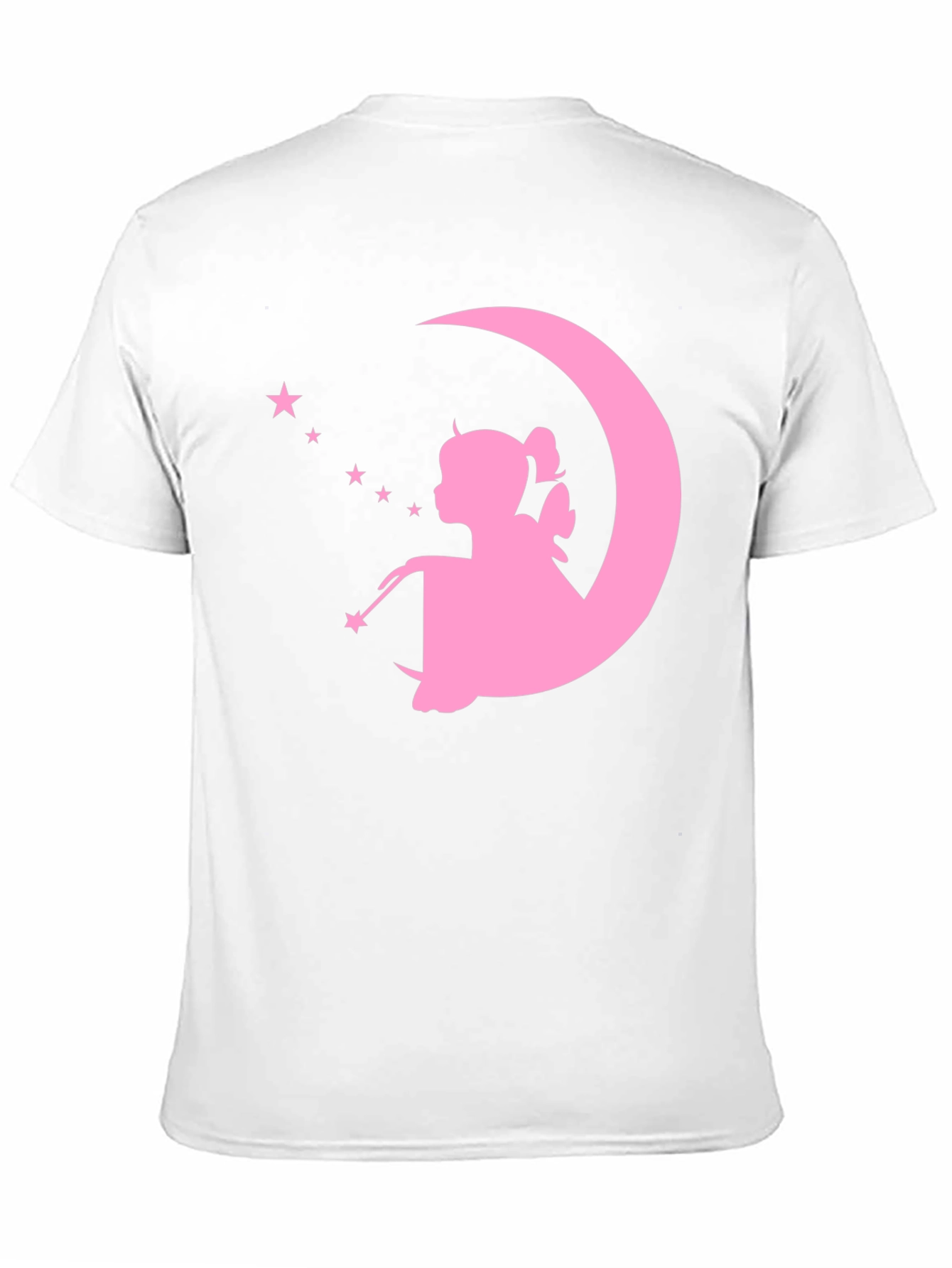 Magical Fairy Moon Graphic Tee - Black Cotton T-Shirt