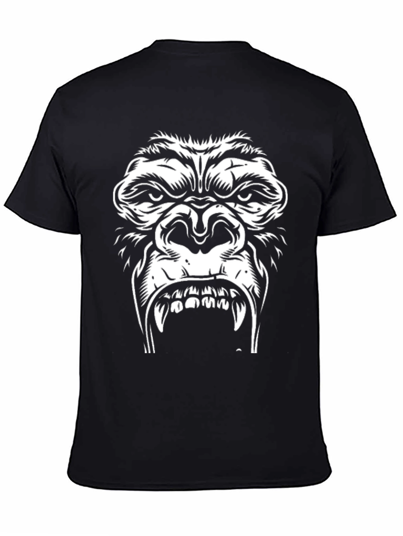 Angry Gorilla Graphic Tee - Black Cotton T-Shirt